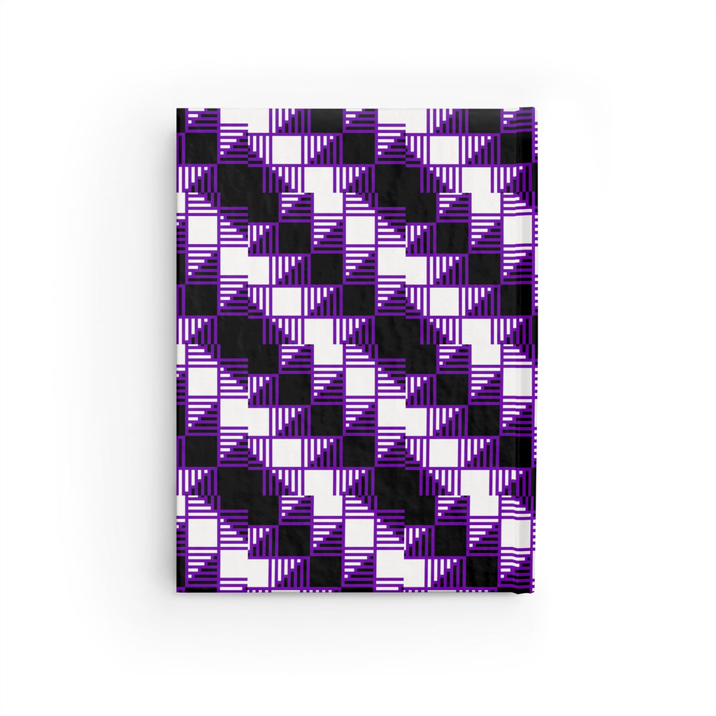 Purple Geometric Patterned Journal - Ruled Lines, Creative Writing, School Notebook, Stylish Planner, Gift Idea, Stationery