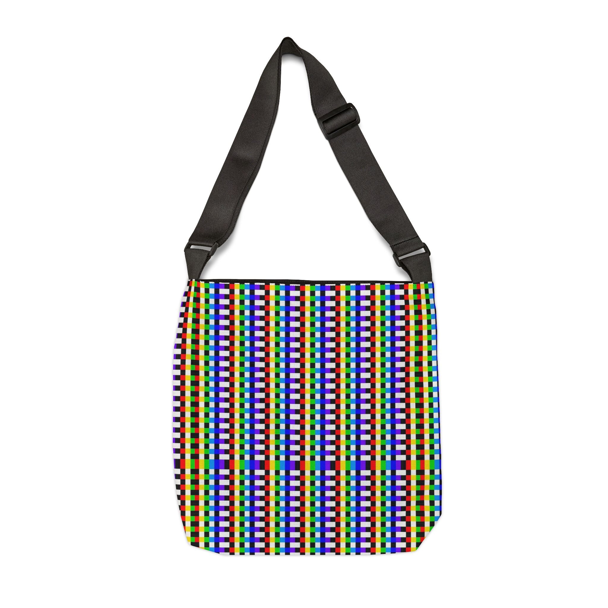 Vibrant Geometric Adjustable Tote Bag, Colorful Everyday Bag, Reusable Shopping Tote, Gift for Art Lovers, Eco-Friendly Carryall
