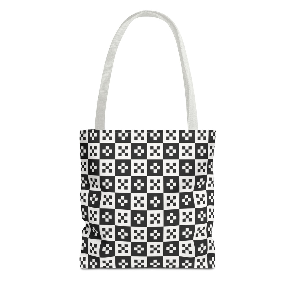 Stylish Checkerboard Tote Bag, Reusable Shopping Tote, Black and White Fashion Bag, Gift for Her, Eco-Friendly Bag, Beach Tote