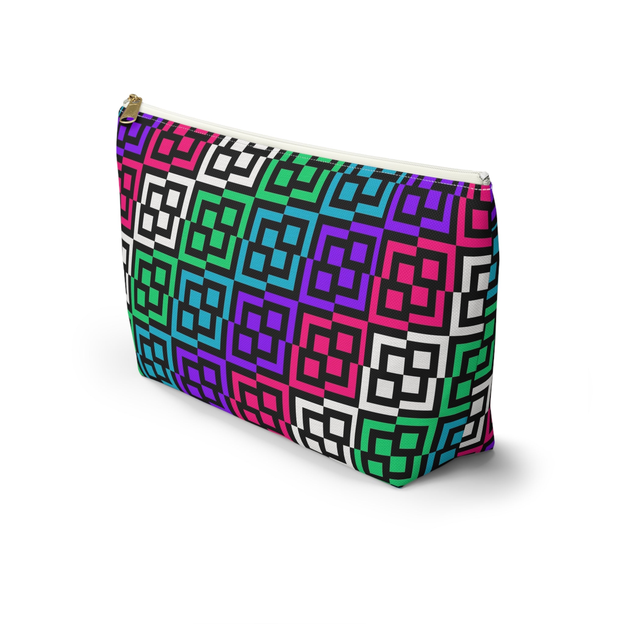 Colorful Geometric Accessory Pouch, Cosmetic Bag, Travel Organizer, Gift for Her, Fun Storage Solution