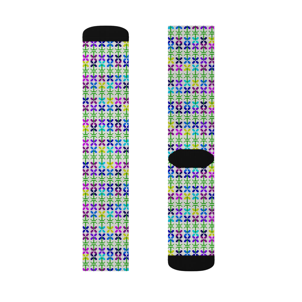 Colorful Patterned Sublimation Socks, Cozy Gift for Her, Fun Accessories, Unique Fashion Statement, Perfect for Birthdays, Everyday Wear