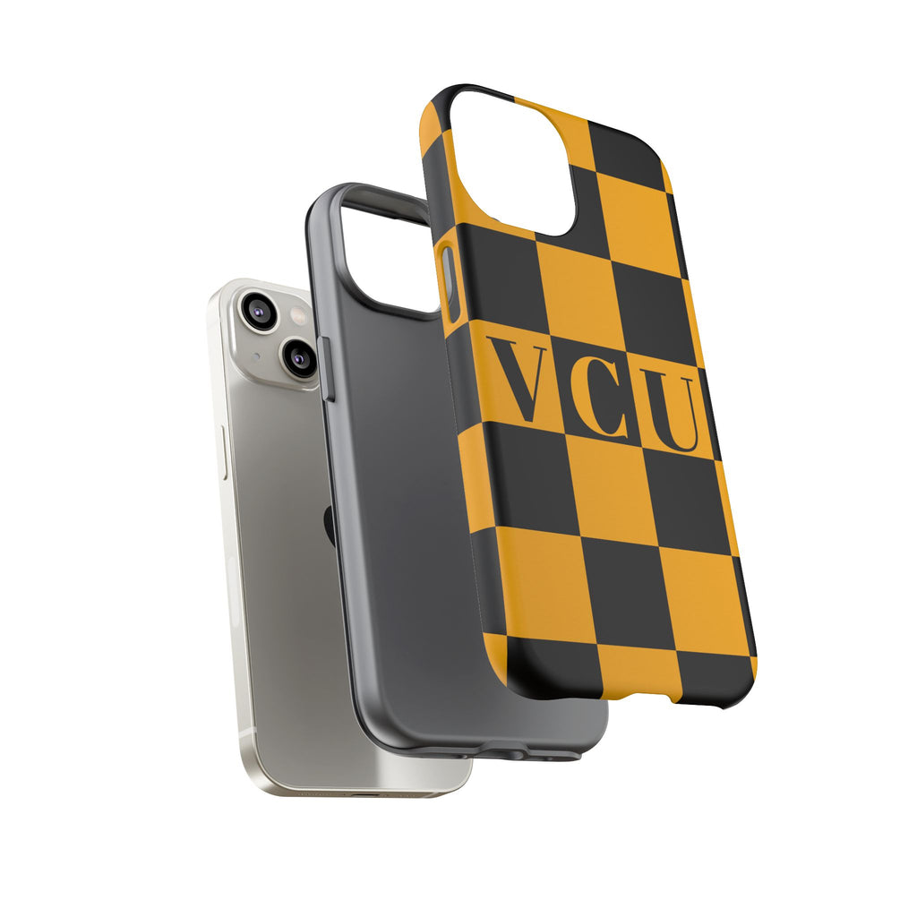 VCU Checkered Phone Case, Tough Cases for VCU Fans, College Student Gear, Sports Team Accessory, Unique Gift Idea