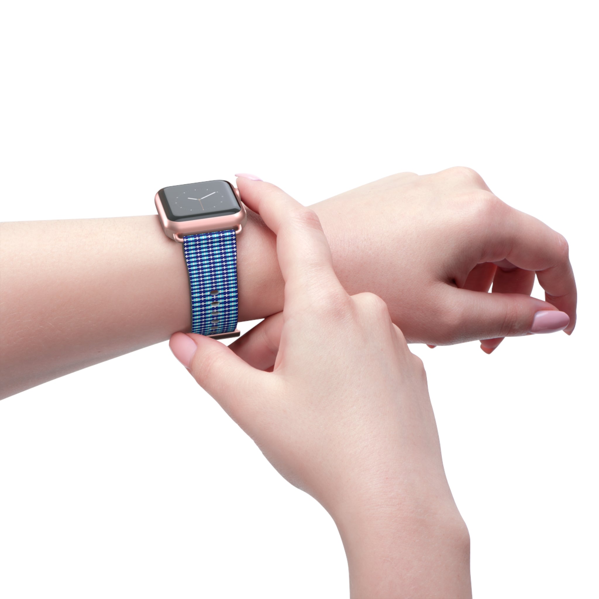 Blue Checkered Watch Band, Stylish Apple Watch Strap, Unisex Accessory, Perfect Gift for Any Occasion, Trendy Sports Band, Comfortable [...]
