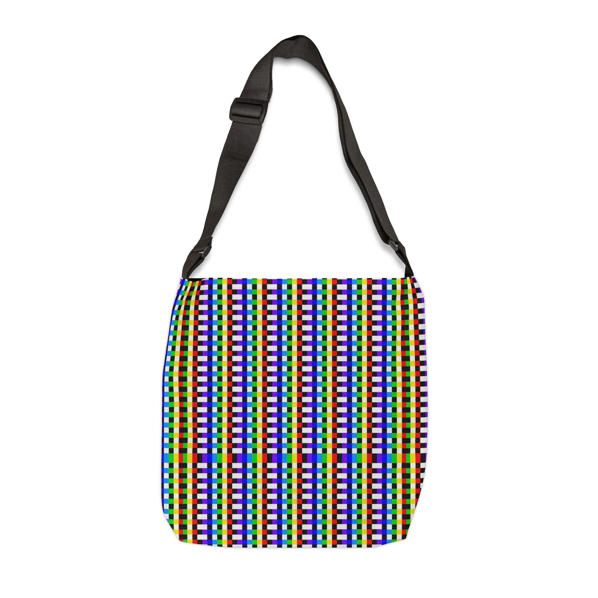 Vibrant Geometric Adjustable Tote Bag, Colorful Everyday Bag, Reusable Shopping Tote, Gift for Art Lovers, Eco-Friendly Carryall