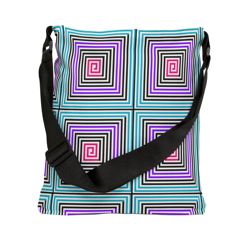 Vibrant Geometric Adjustable Tote Bag, Eco-Friendly Shopping Bag, Travel Accessory, Stylish Everyday Bag, Gift for Art Lovers