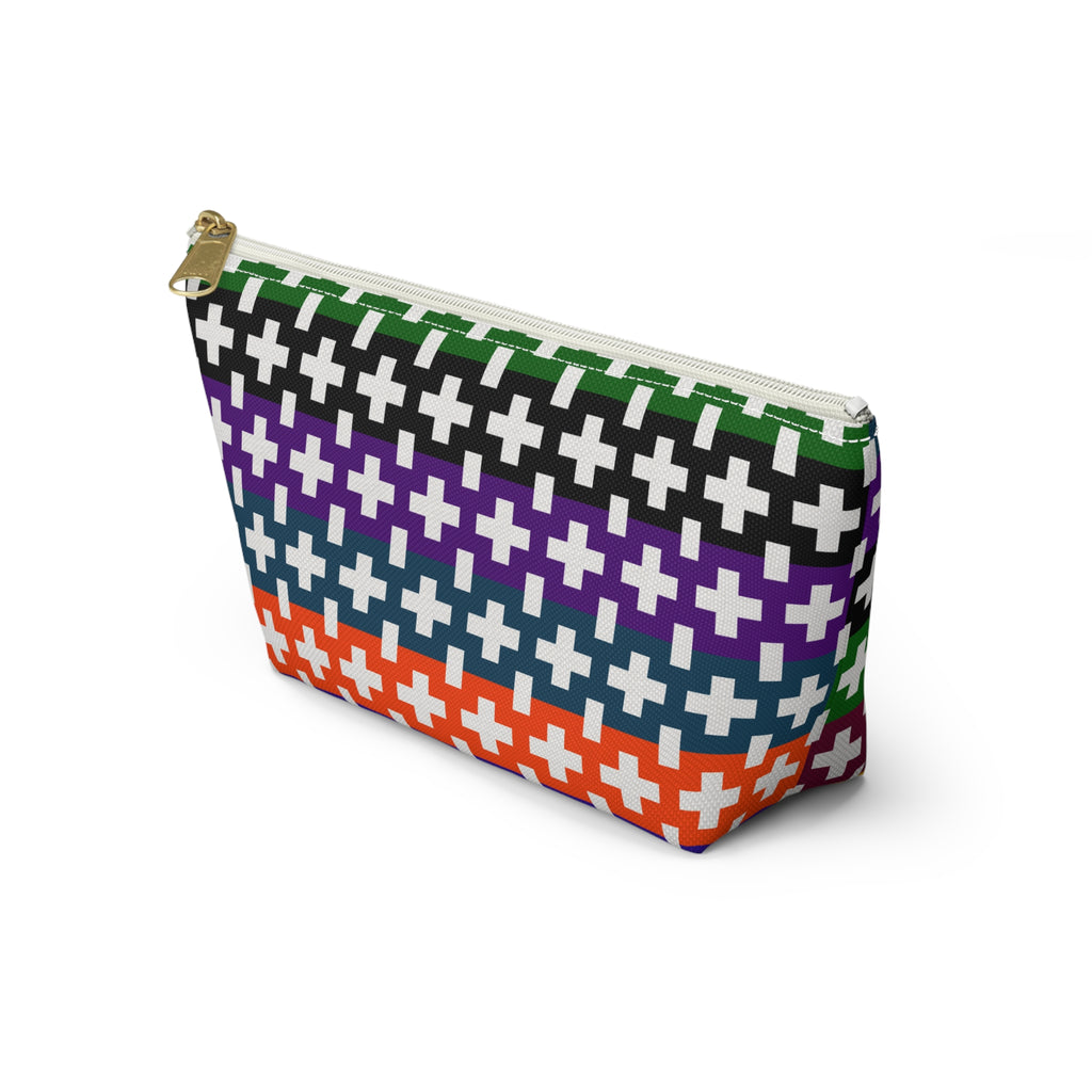 Colorful Geometric Accessory Pouch, Cosmetic Bag, Travel Organizer, Pencil Case, Gifts for Her, Bright Pattern