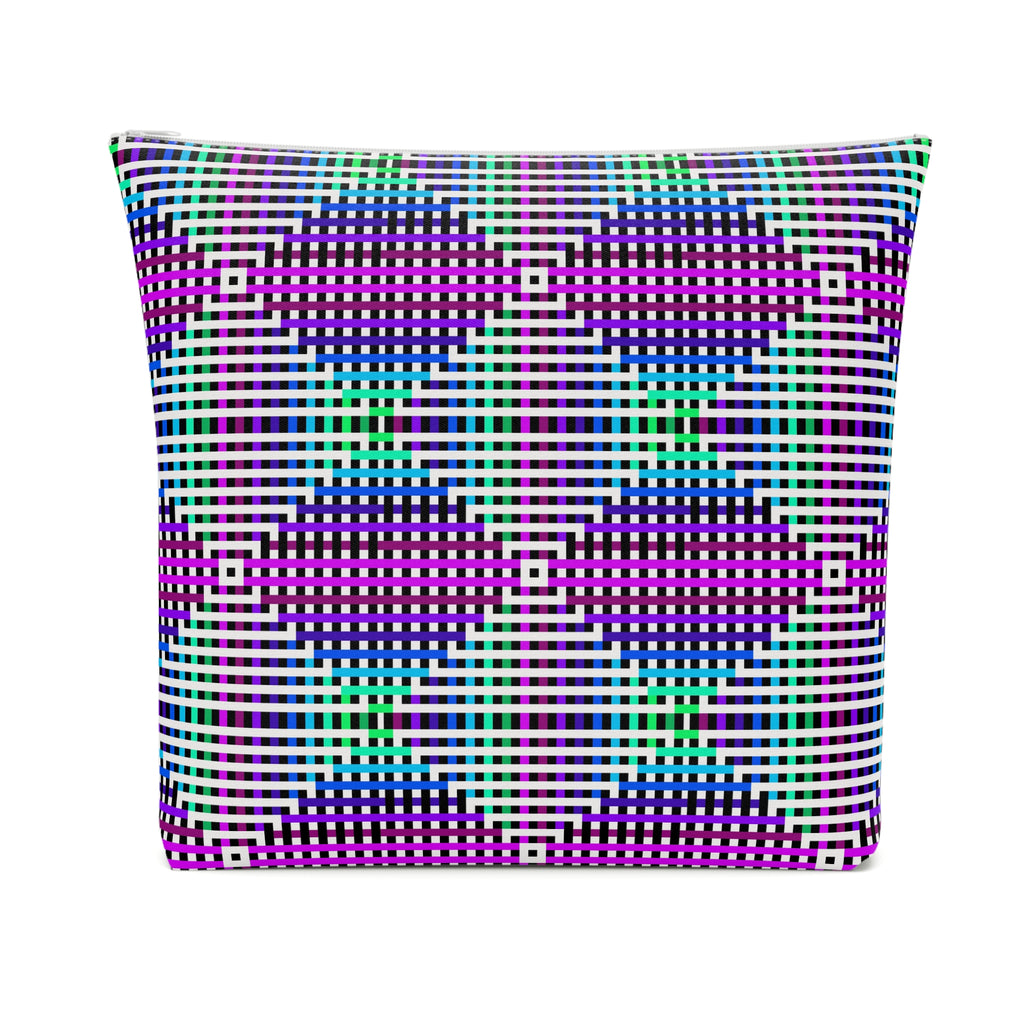Vibrant Geometric Cosmetic Bag | Makeup Organizer, Travel Bag, Gift for Her, Toiletry Pouch, Purple Pattern