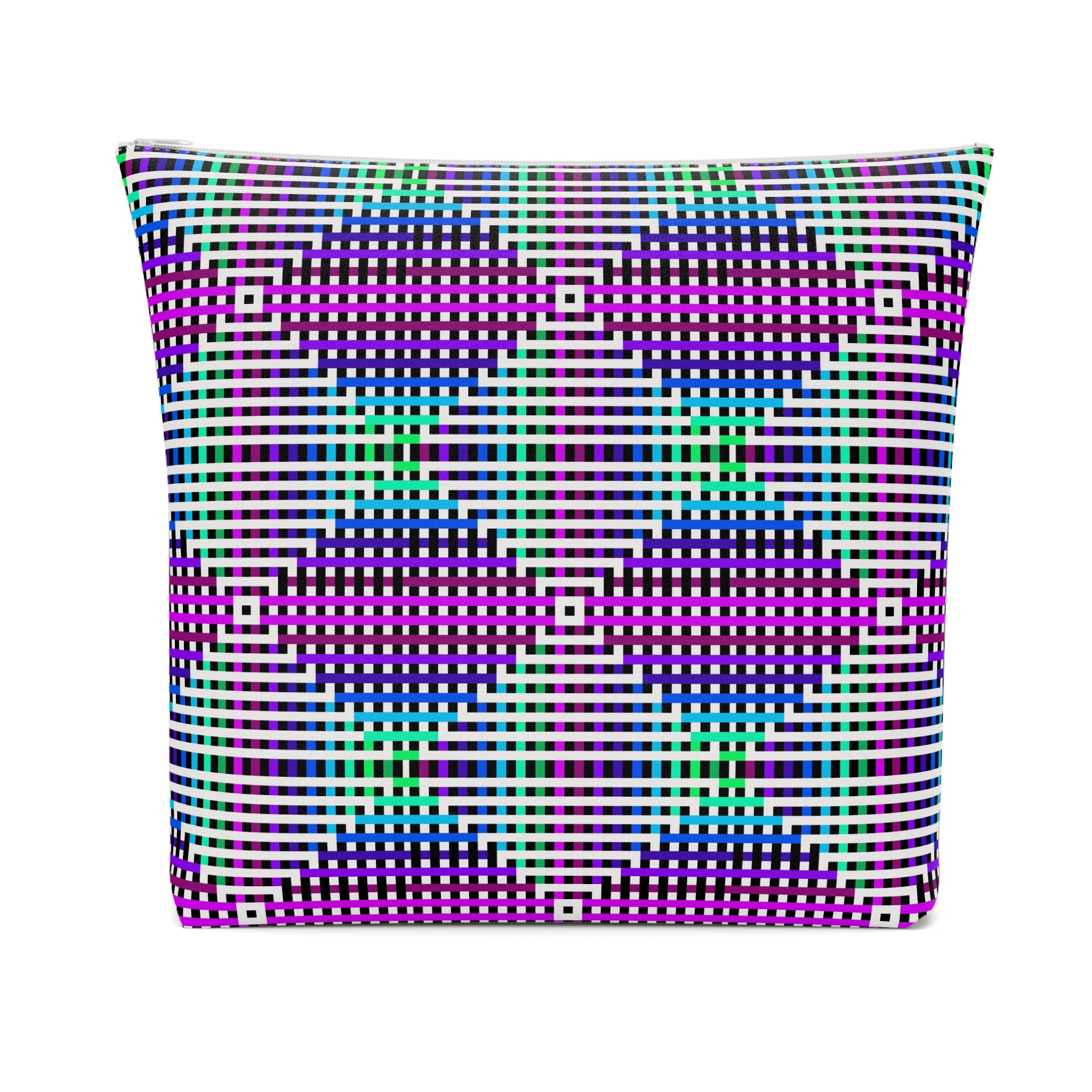 Vibrant Geometric Cosmetic Bag | Makeup Organizer, Travel Bag, Gift for Her, Toiletry Pouch, Purple Pattern