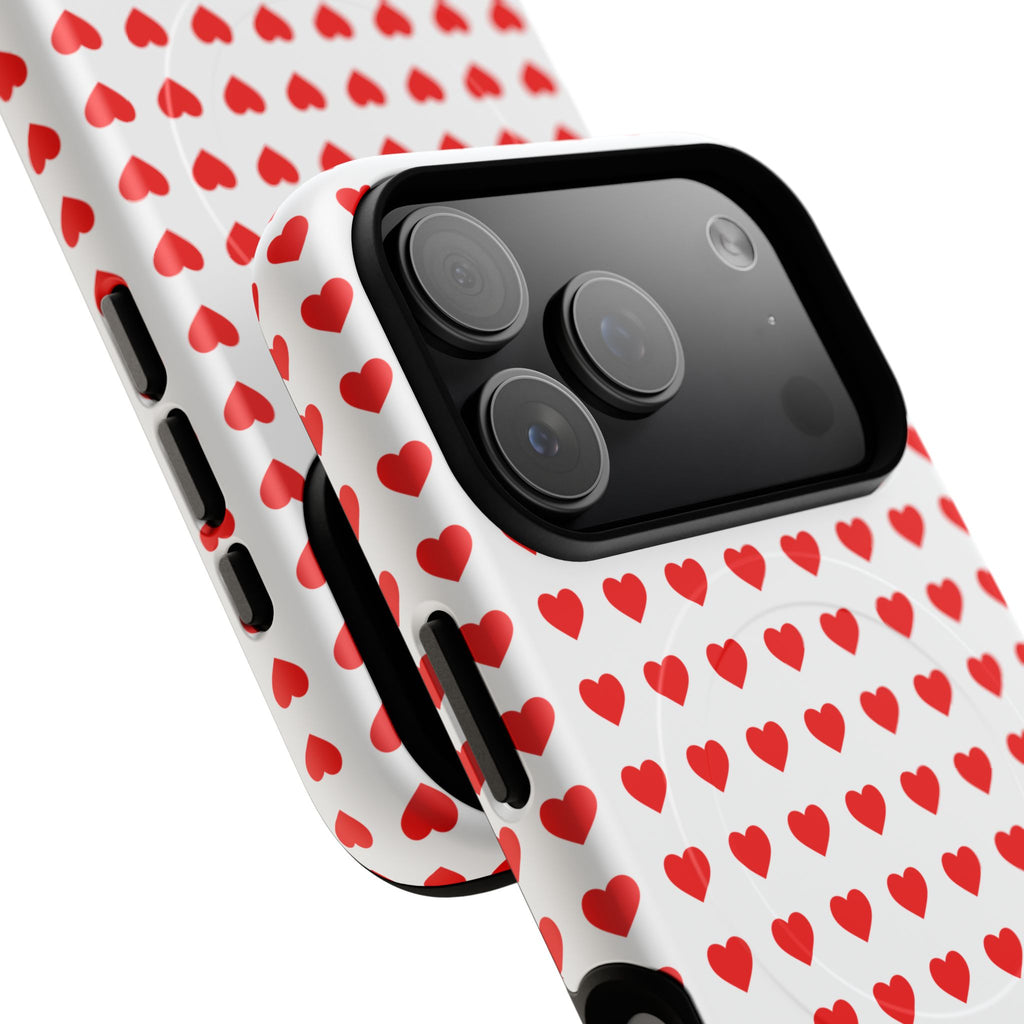 Heart Pattern Phone Case, Tough Magnetic Case, Cute Phone Cover, Valentine Gift, Stylish Accessory