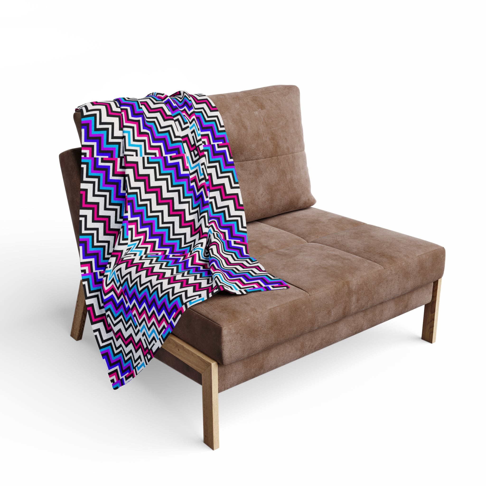 Colorful Zigzag Arctic Fleece Blanket - Cozy Throw for Home Decor, Gift, Indoor/Outdoor Use, Vibrant Bedding, Warm Layer