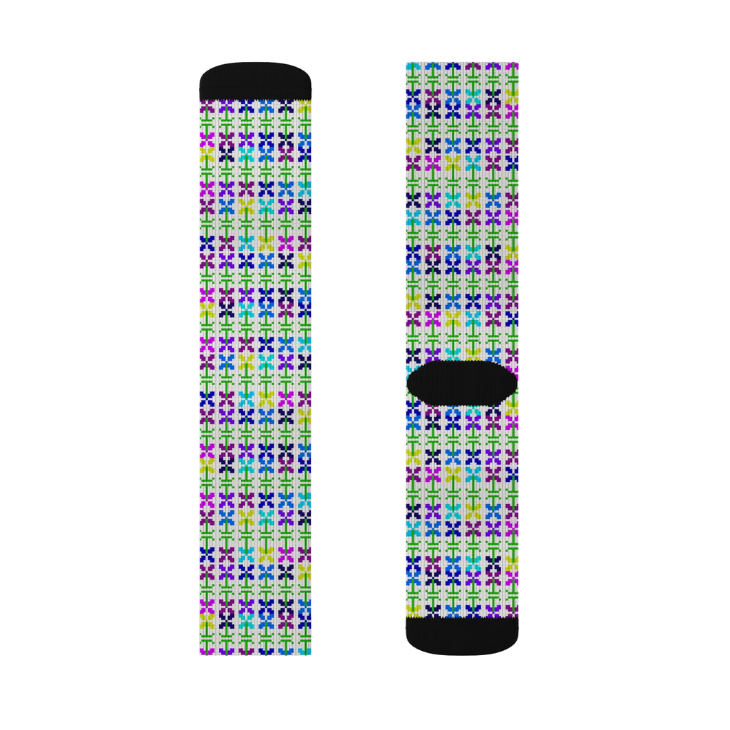 Colorful Patterned Sublimation Socks, Cozy Gift for Her, Fun Accessories, Unique Fashion Statement, Perfect for Birthdays, Everyday Wear