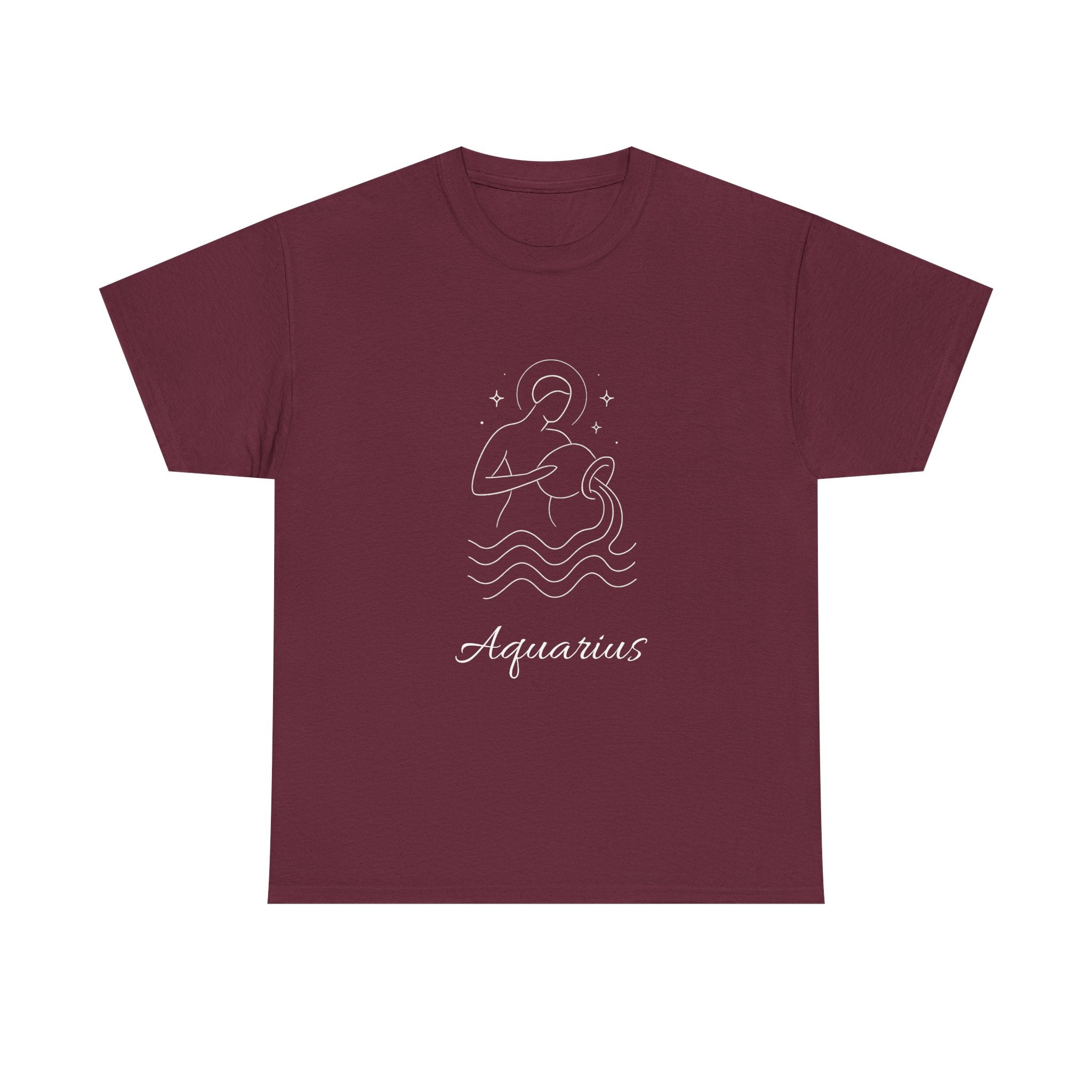 Aquarius Unisex Heavy Cotton Tee, Astrology Shirt, Zodiac Tee, Birthday Gift, Horoscope Apparel, Casual Wear
