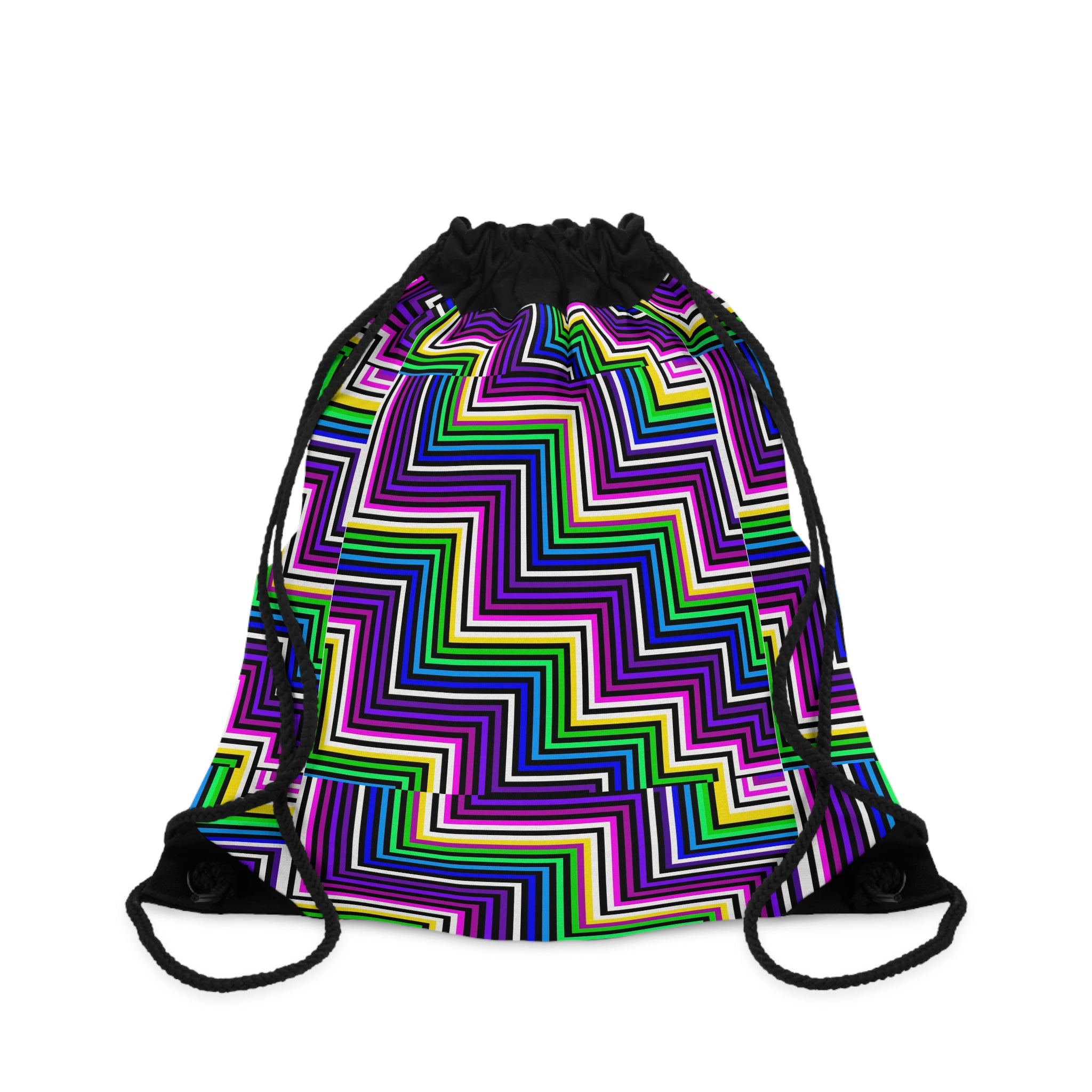 Colorful Geometric Drawstring Bag | Trendy Gym Bag, Stylish Backpack, Gift for Kids, Sports Gear, Weekend Outing Bag