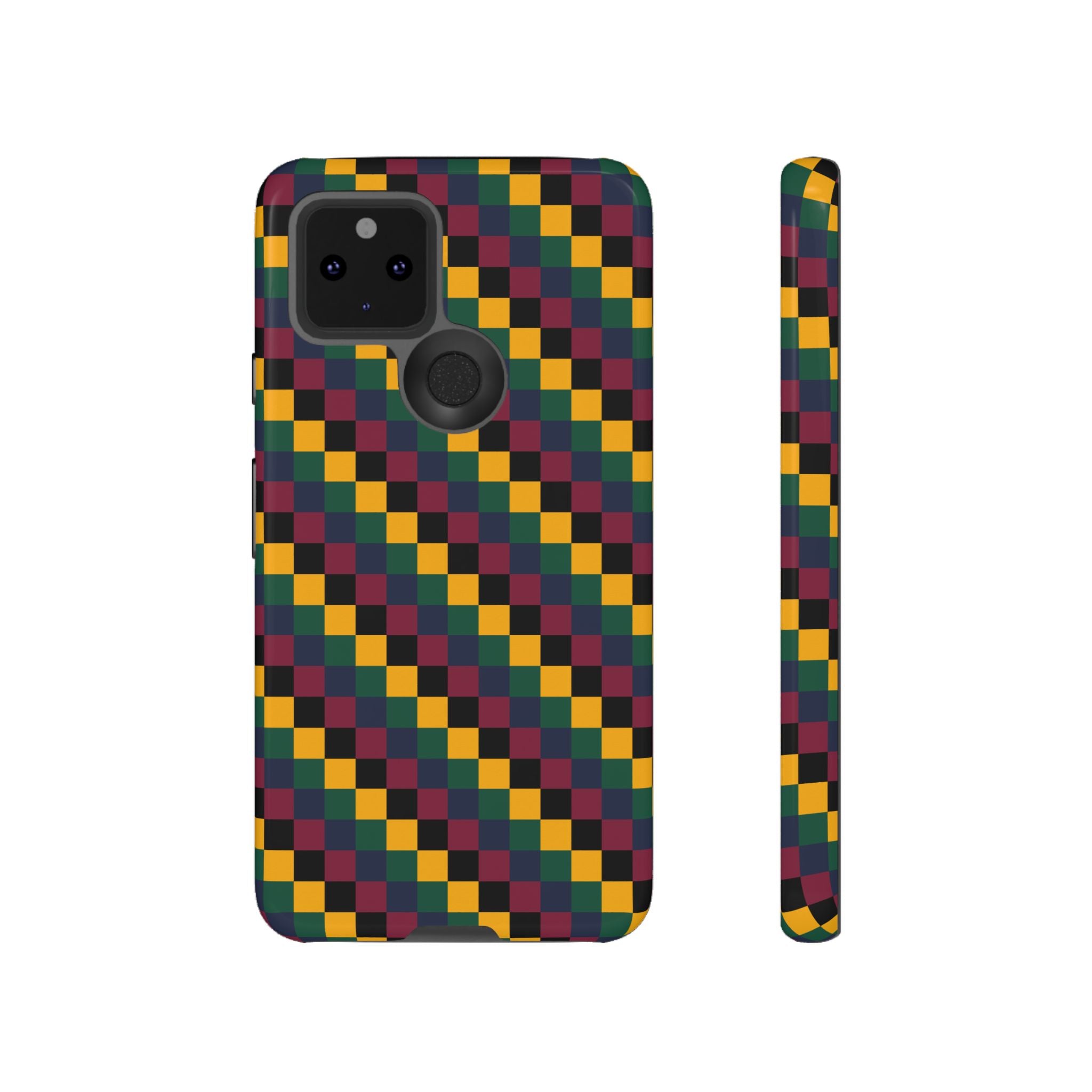 Colorful Checkered Phone Case, Tough Phone Cover, Unique Phone Accessory, Geometric Design, Gift for Tech Lovers, Stylish Protection