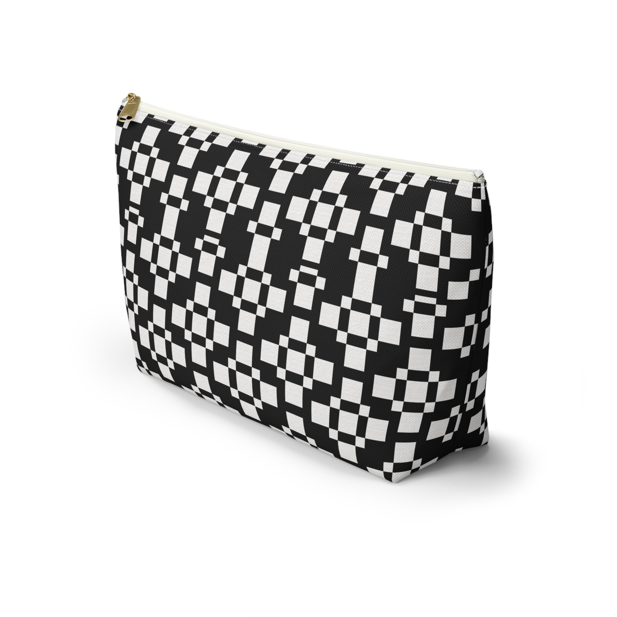 Chic Geometric Accessory Pouch - Minimalist Black and White Makeup Bag, Travel Organizer, Gift for Her, Daily Essentials Case, Stylish [...]