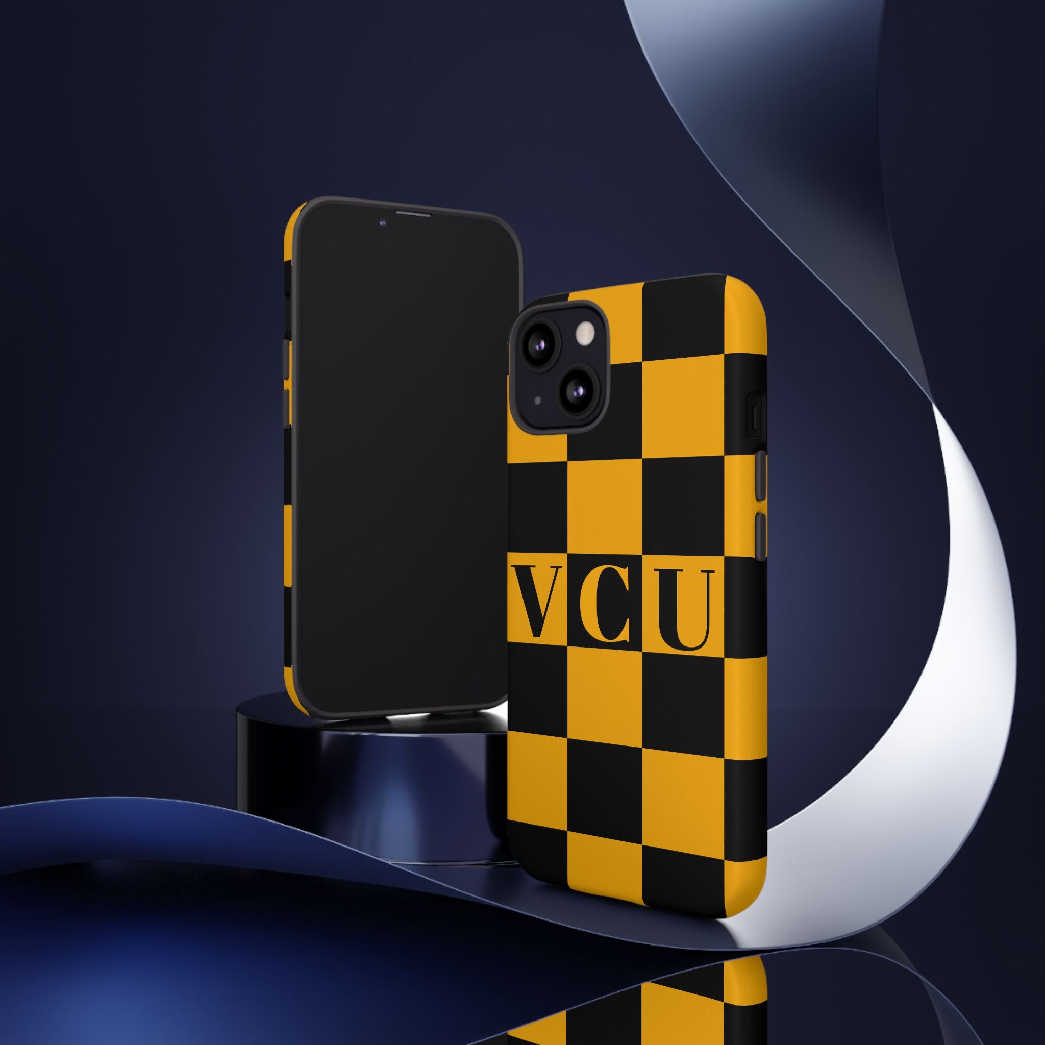 VCU Checkered Phone Case, Tough Cases for VCU Fans, College Student Gear, Sports Team Accessory, Unique Gift Idea