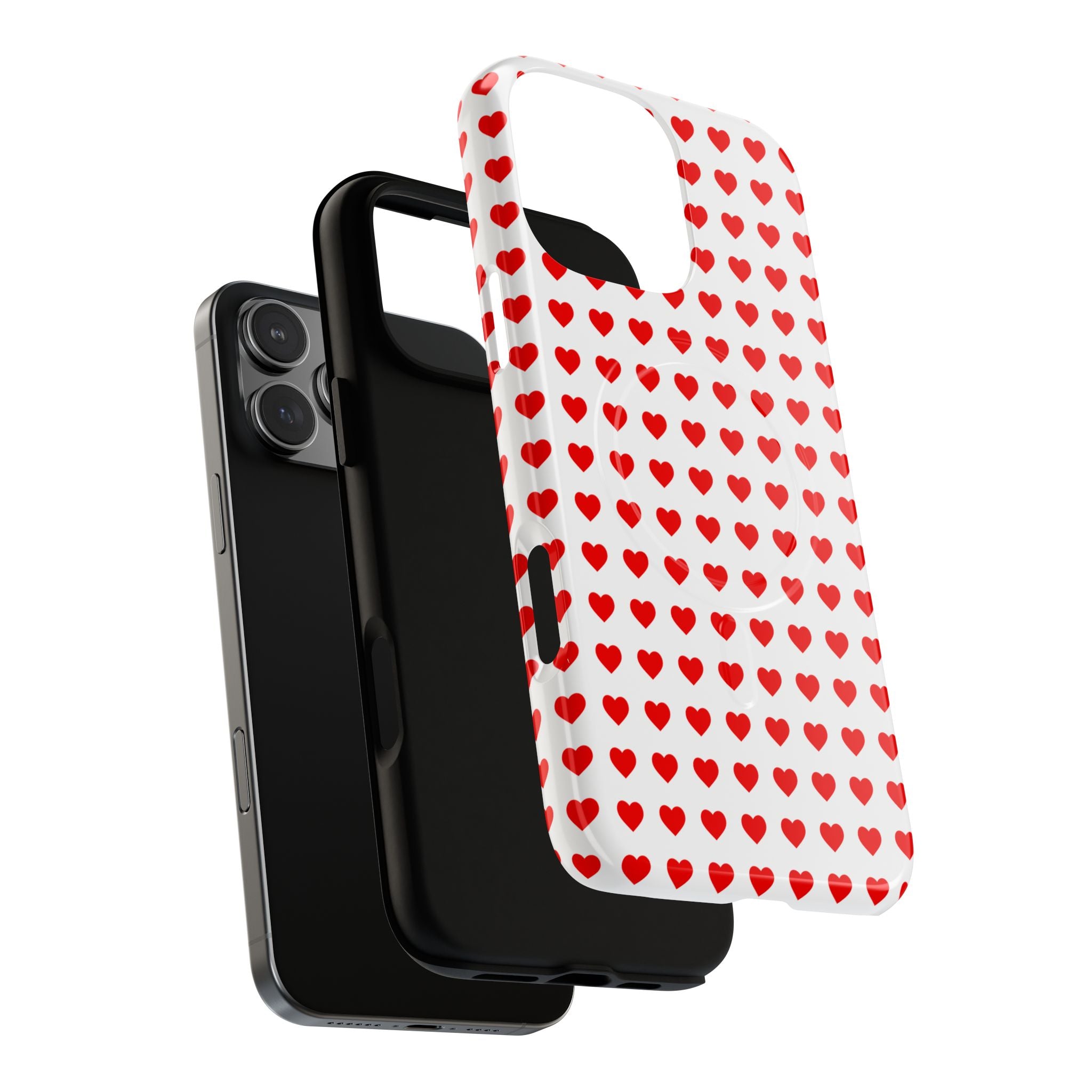 Heart Pattern Phone Case, Tough Magnetic Case, Cute Phone Cover, Valentine Gift, Stylish Accessory