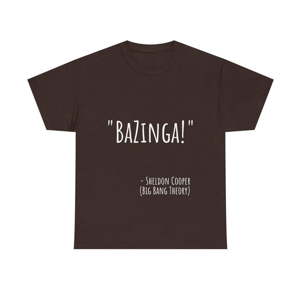 Bazinga! Unisex Cotton Tee - Fun Graphic T-Shirt for Big Bang Theory Fans, Gift for Birthdays, Casual Wear, Nerd Culture Apparel