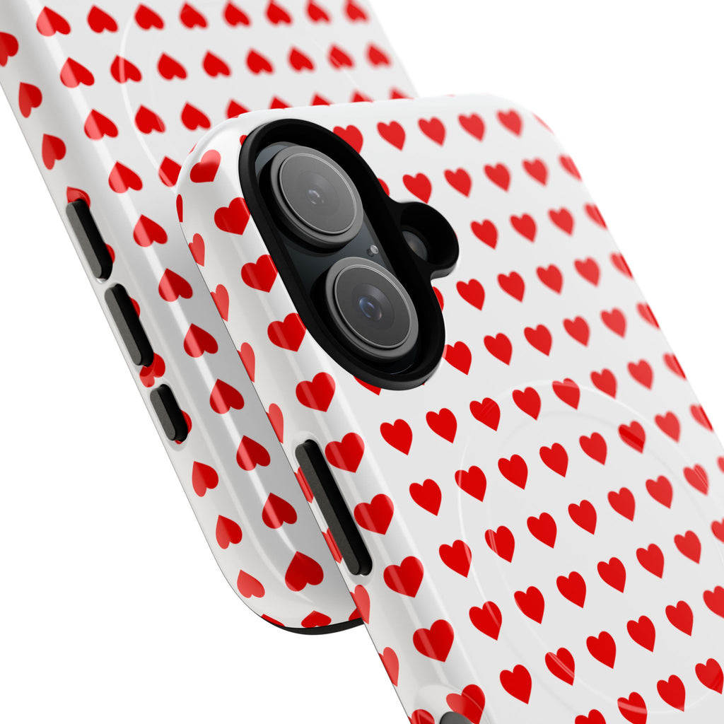 Heart Pattern Phone Case, Tough Magnetic Case, Cute Phone Cover, Valentine Gift, Stylish Accessory