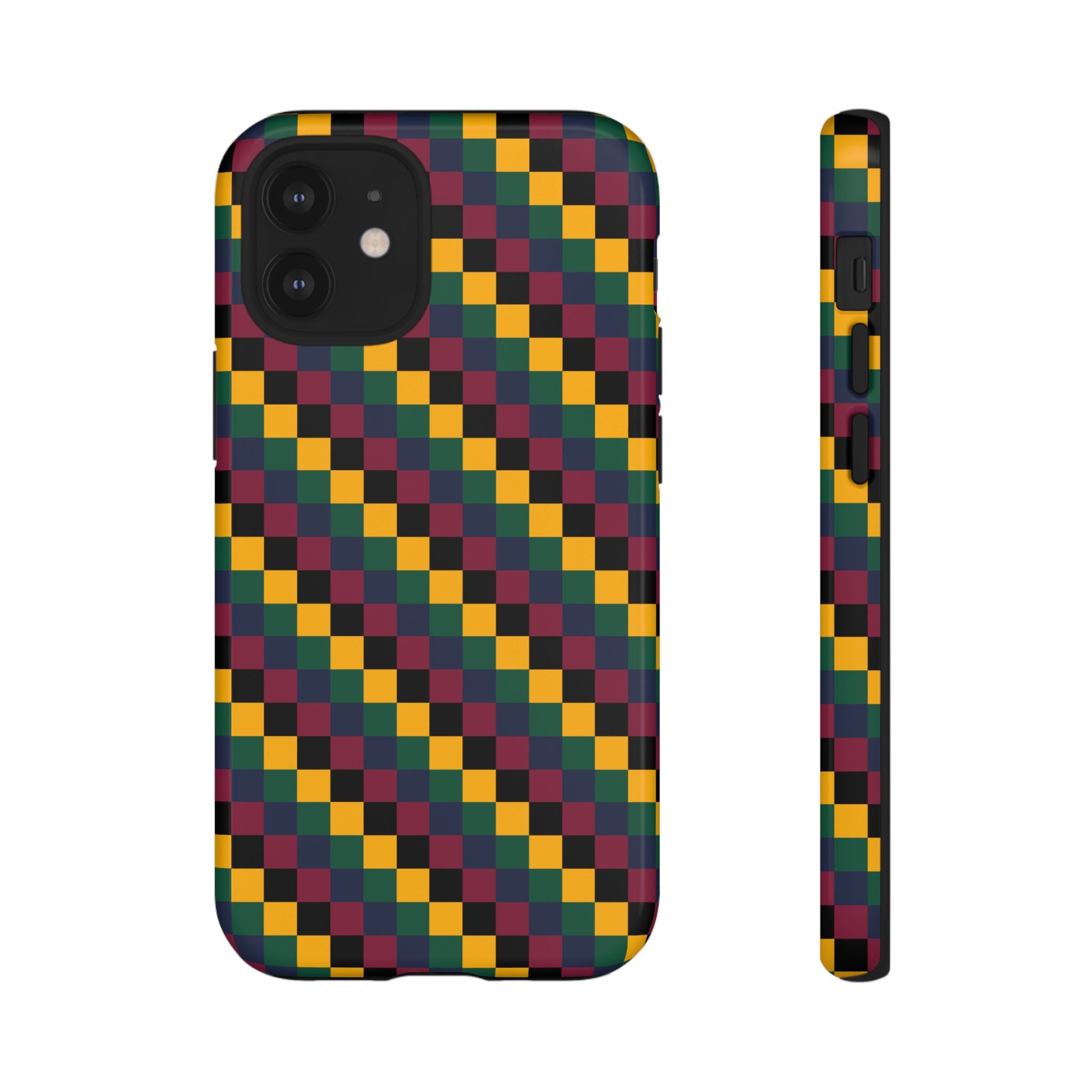 Colorful Checkered Phone Case, Tough Phone Cover, Unique Phone Accessory, Geometric Design, Gift for Tech Lovers, Stylish Protection