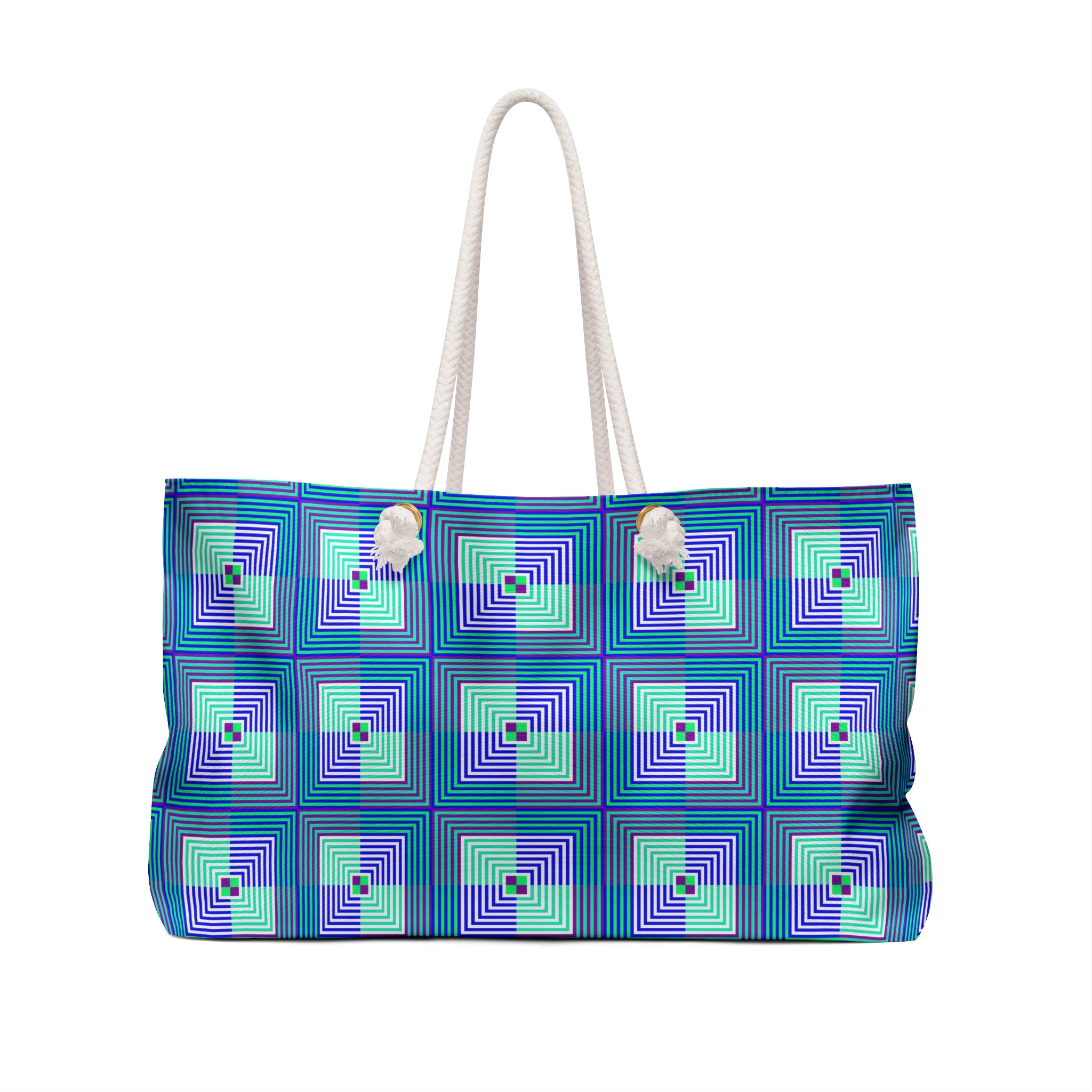 Stylish Geometric Weekender Bag, Travel Tote, Beach Bag, Overnight Bag, Gym Bag, Gift for Her