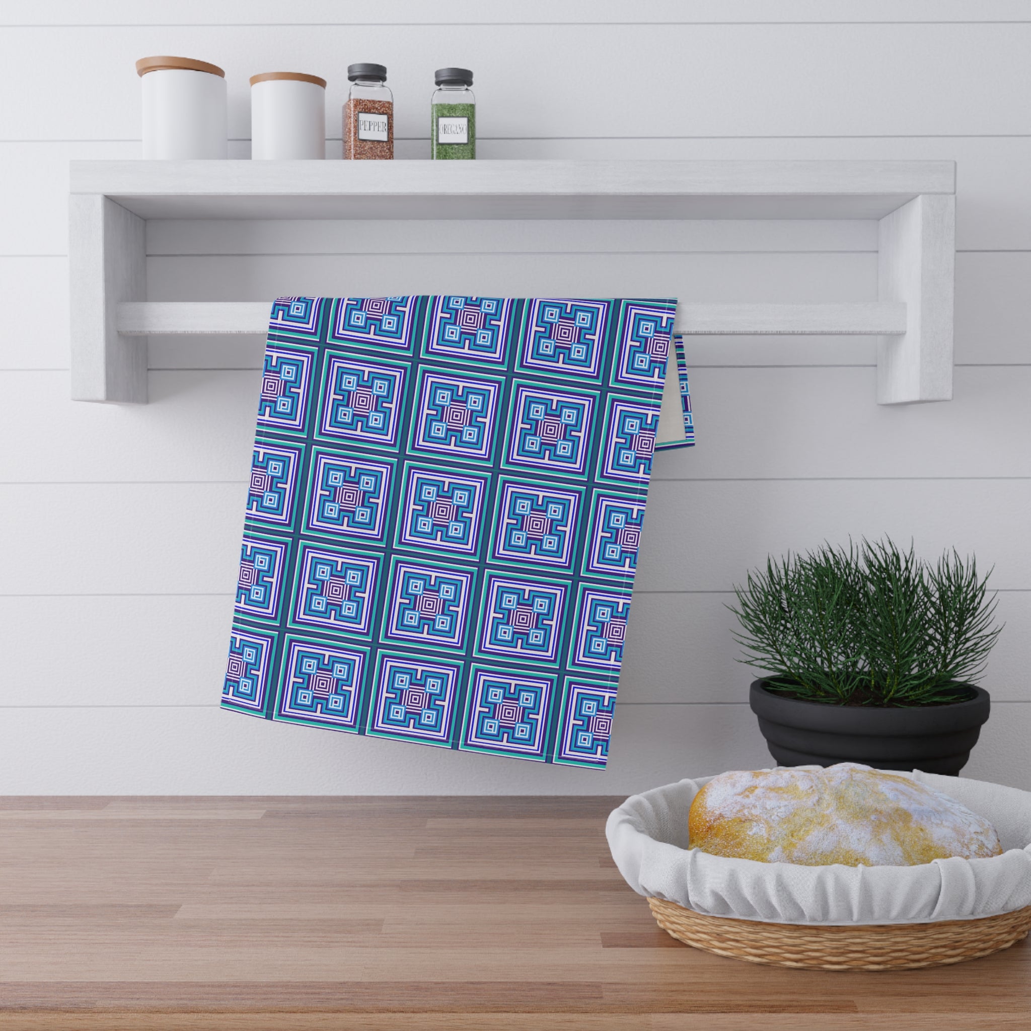 Colorful Geometric Tea Towels, Artistic Kitchen Décor, Perfect for Gifting, Summer Gatherings, and Housewarming