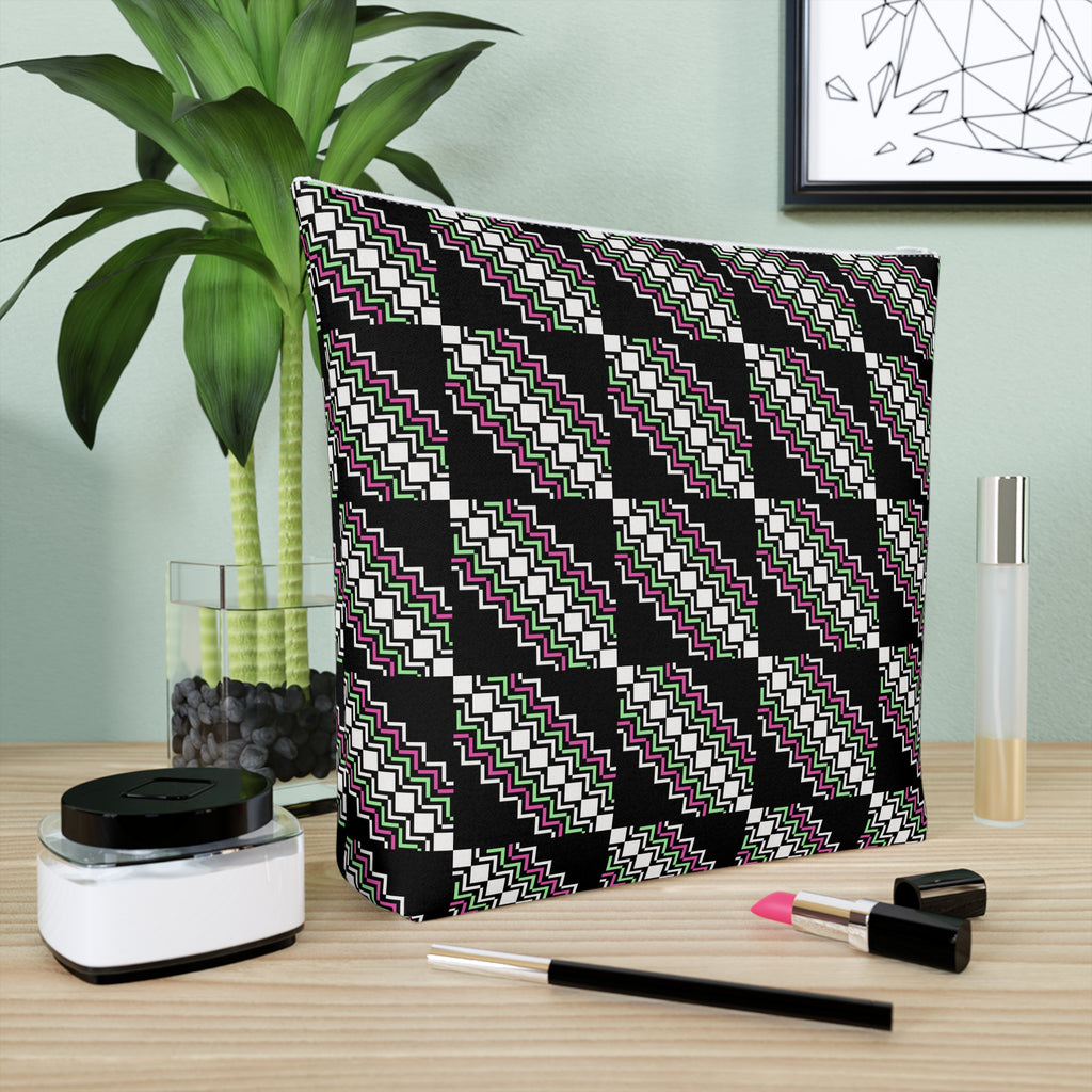 Chic Patterned Cotton Cosmetic Bag | Makeup Organizer, Travel Pouch, Cute Gift, Stylish Clutch, Everyday Essentials