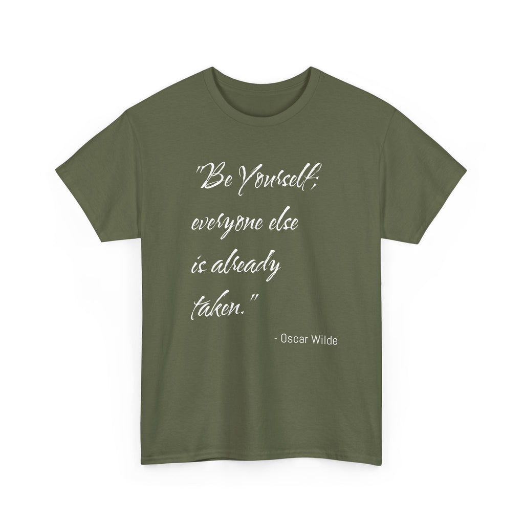 Inspirational Quote Tee: 'Be Yourself' Unisex Heavy Cotton Shirt, Motivational Gift for Friends, Casual Wear, Birthday Apparel