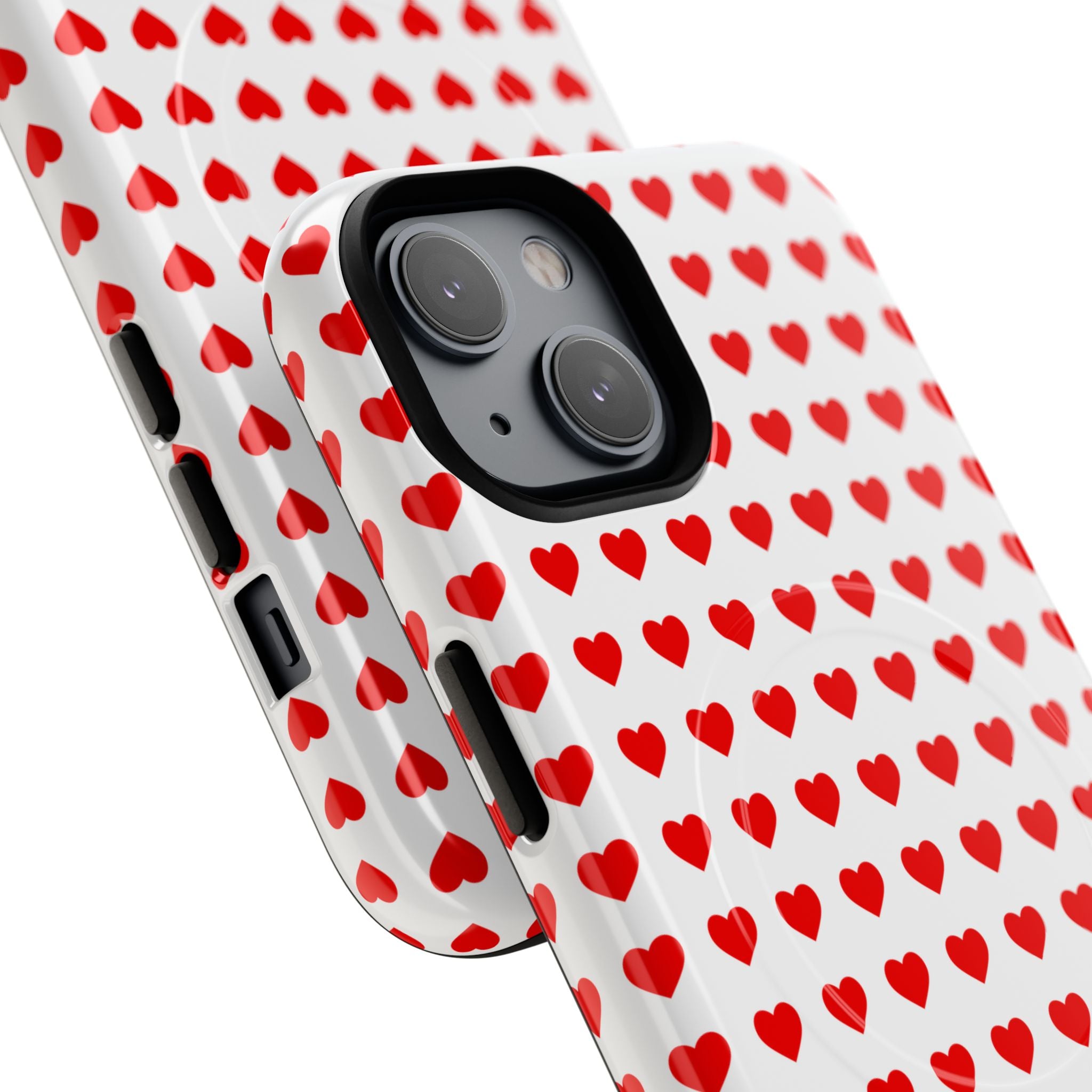 Heart Pattern Phone Case, Tough Magnetic Case, Cute Phone Cover, Valentine Gift, Stylish Accessory