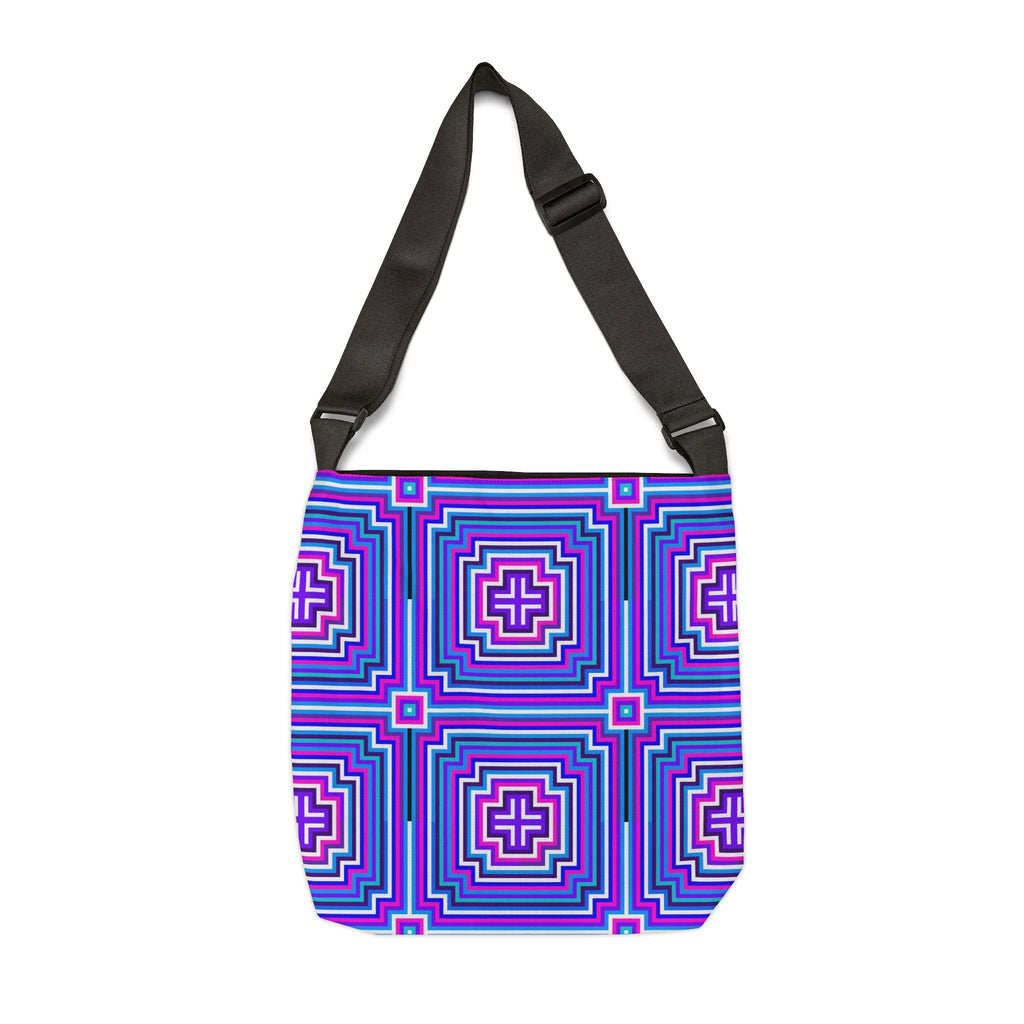 Vibrant Geometric Tote Bag, Adjustable Tote for Everyday Use, Stylish Shopping Bag, Boho Chic Messenger Bag, Perfect Gift for Any Occasion
