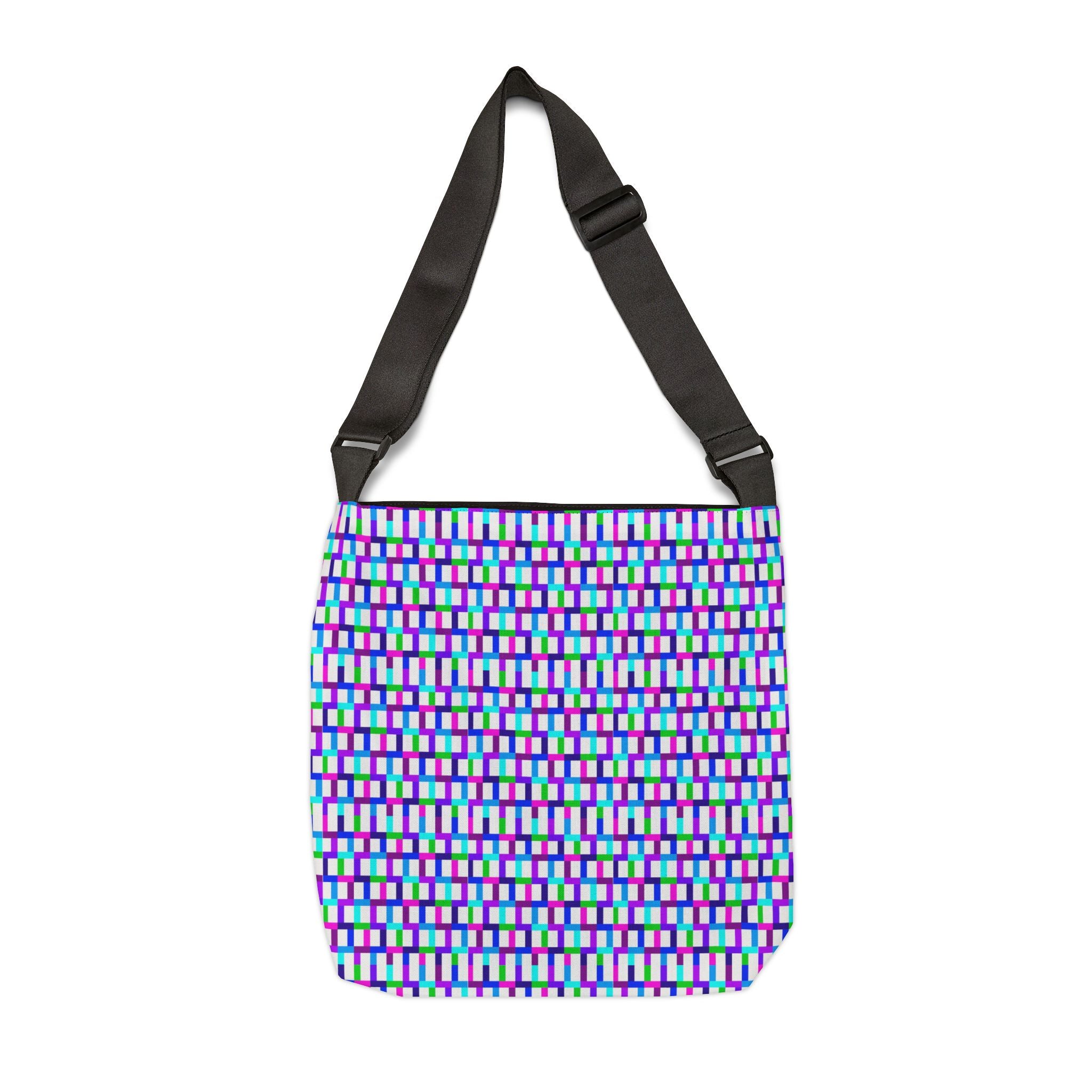 Colorful Geometric Adjustable Tote Bag - Trendy Shopping Bag, Reusable Tote, Eco-Friendly Gift, Beach Bag, Funky Style