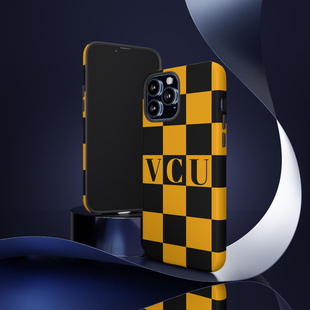 VCU Checkered Phone Case, Tough Cases for VCU Fans, College Student Gear, Sports Team Accessory, Unique Gift Idea