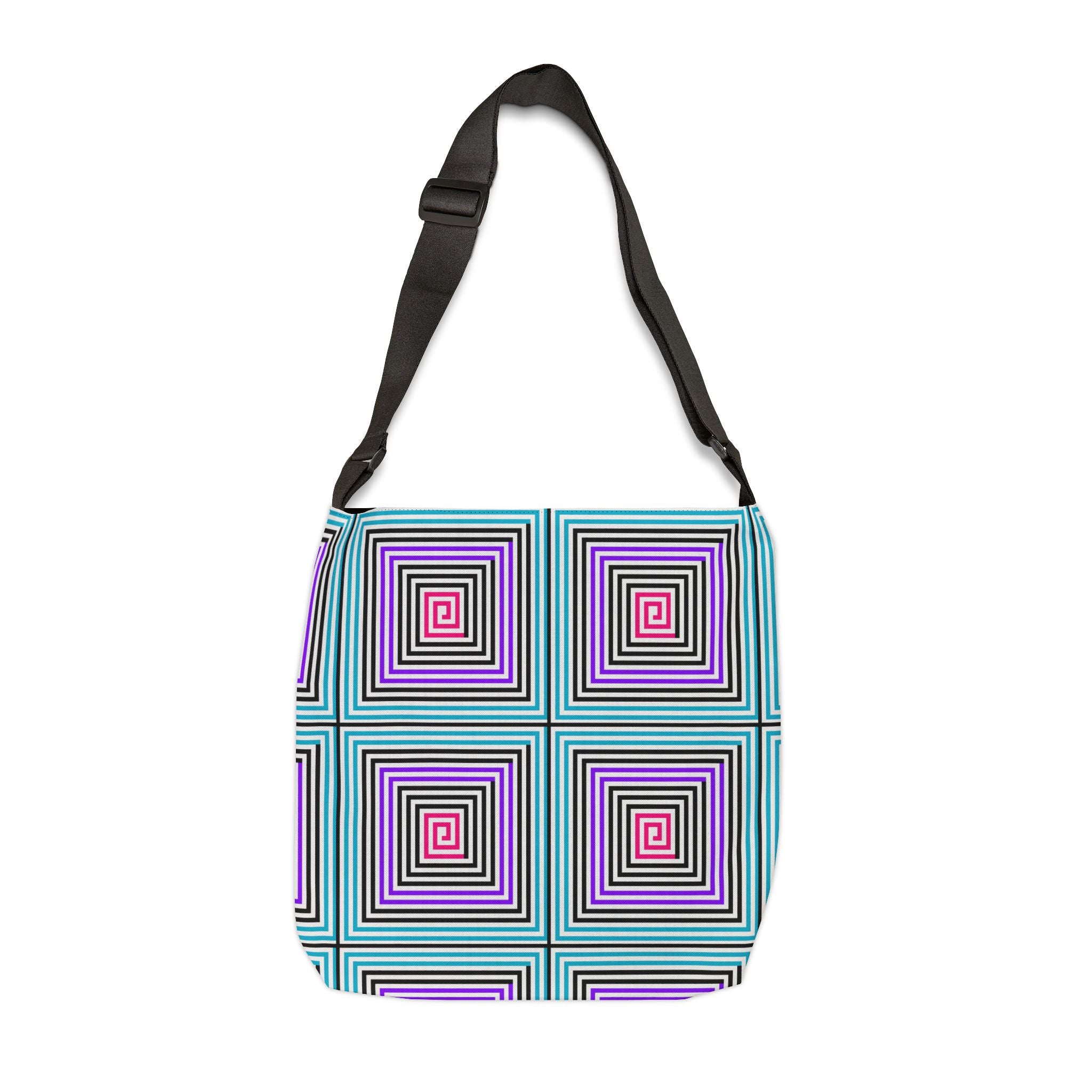Vibrant Geometric Adjustable Tote Bag, Eco-Friendly Shopping Bag, Travel Accessory, Stylish Everyday Bag, Gift for Art Lovers