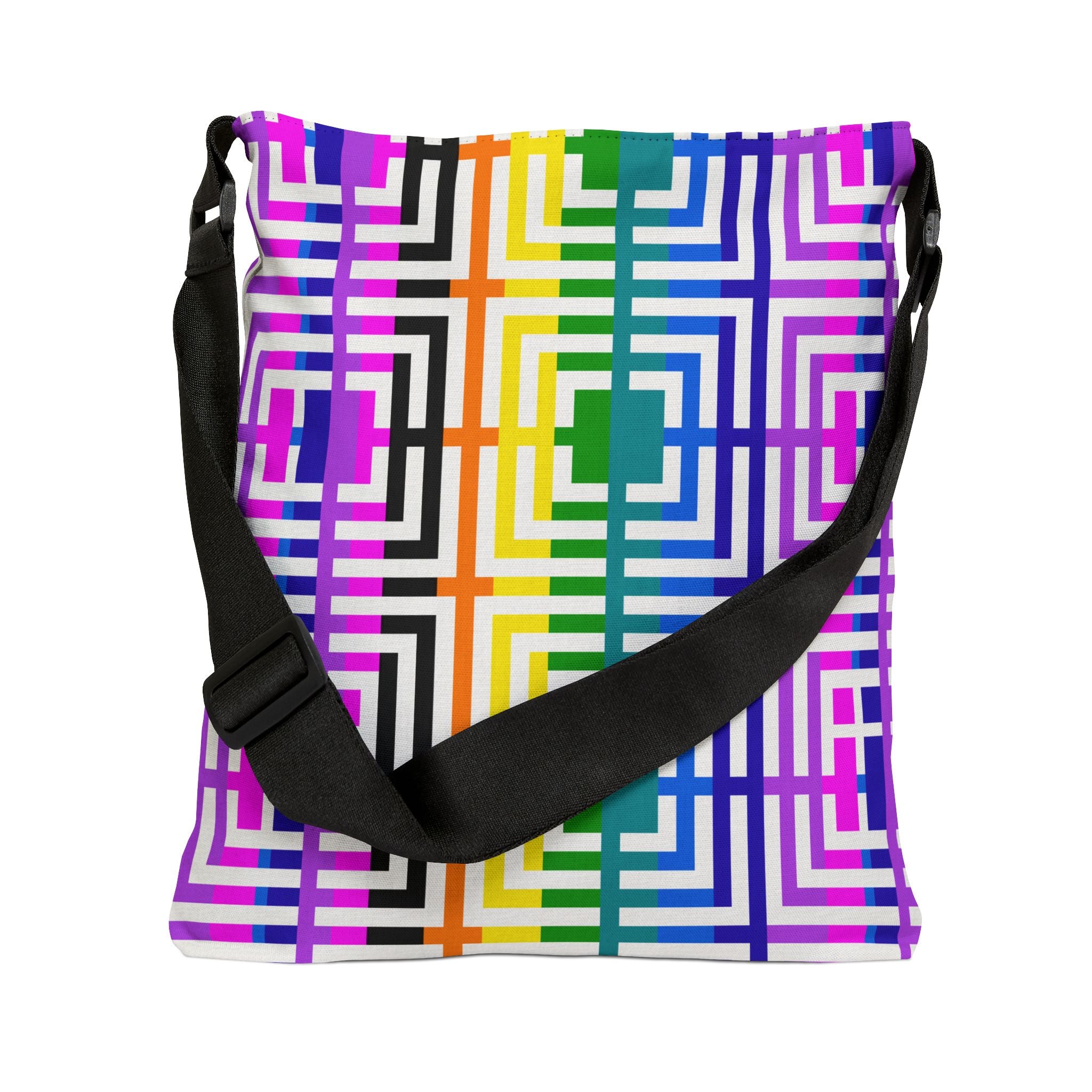 Vibrant Adjustable Tote Bag - Geometric Pattern, Perfect for Shopping, Travel, Beach, or Everyday Use, Unique Gift Idea