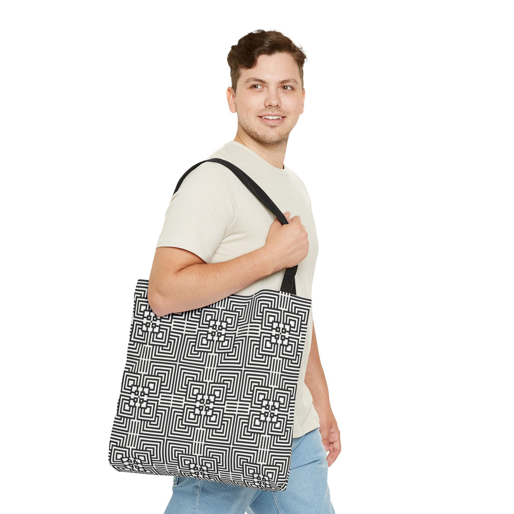 Chic Geometric Tote Bag, Stylish Eco-Friendly Bag, Perfect for Shopping, Beach, Gym, Gifts, Everyday Use