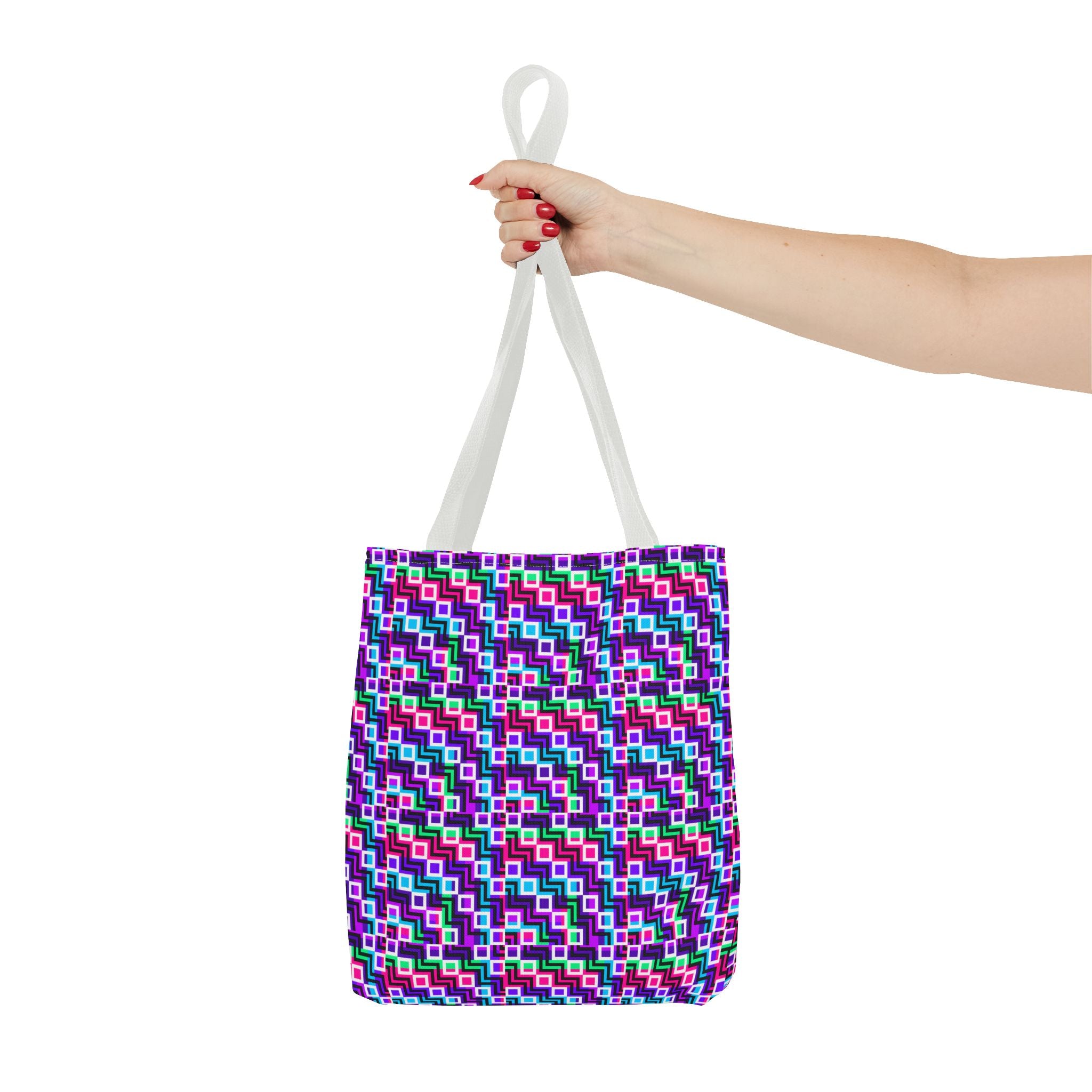 Vibrant Geometric Tote Bag, Eco-Friendly Shopping Bag, Stylish Beach Tote, Market Carryall, Colorful Everyday Bag