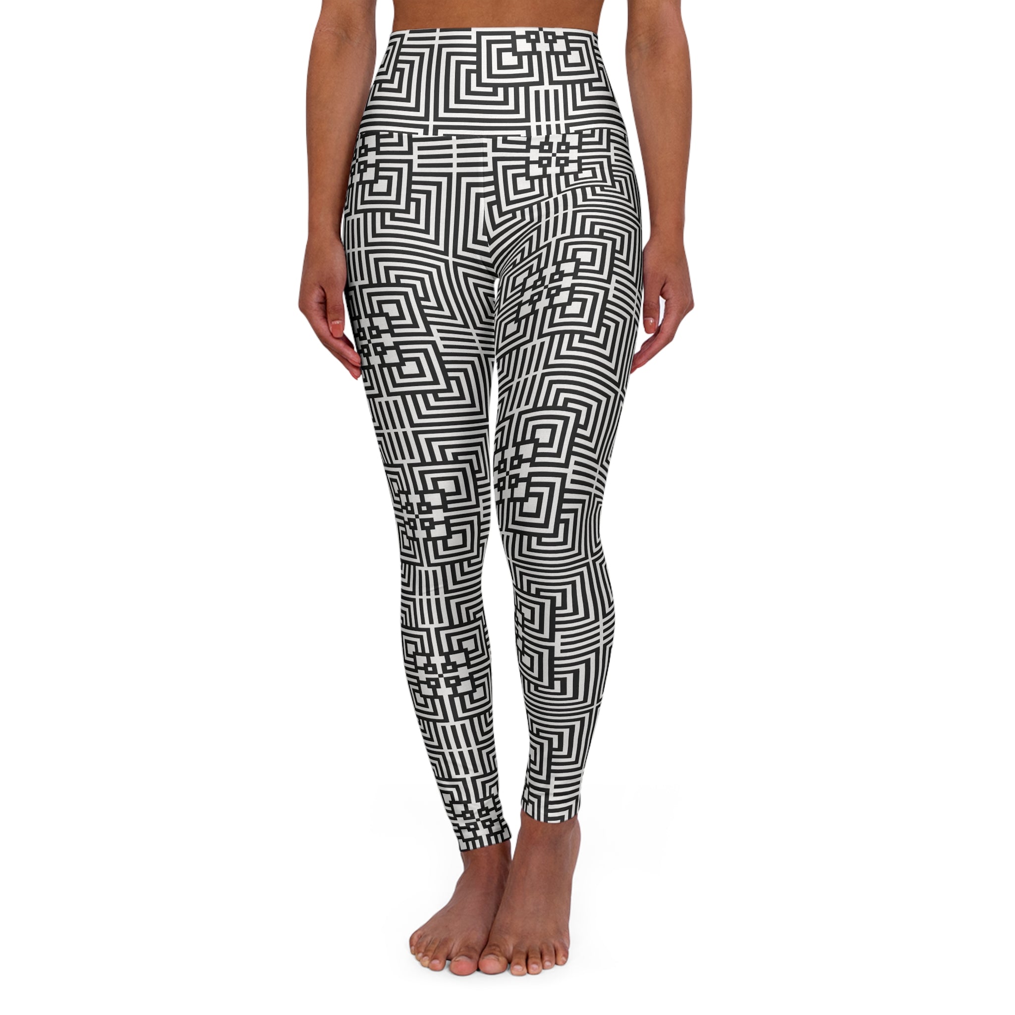 High Waisted Yoga Leggings with Geometric Pattern, Stylish Activewear for Fitness, Comfortable Workout Attire, Perfect for Yoga [...]