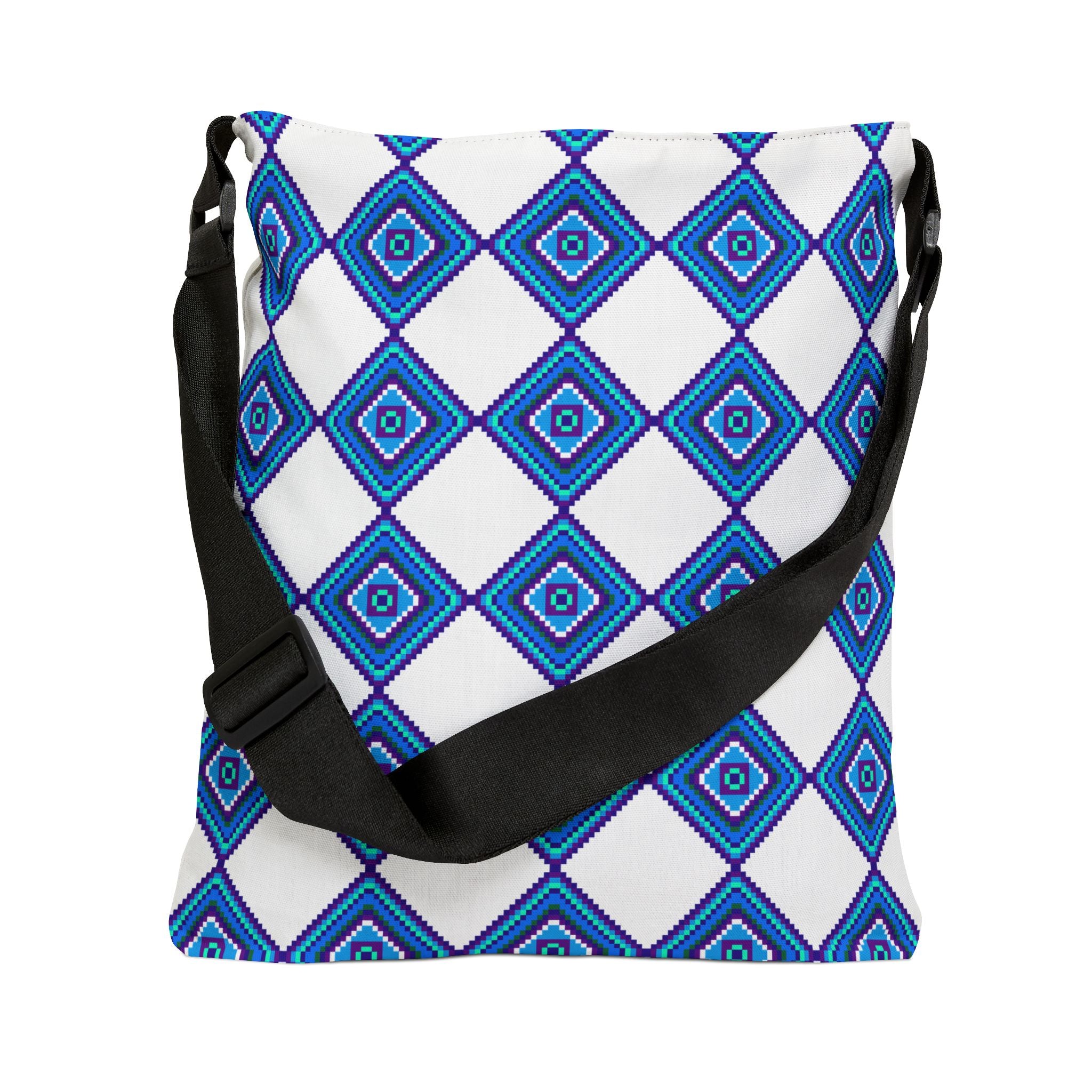 Blue Geometric Pattern Adjustable Tote Bag, Stylish Shopping Bag, Reusable Grocery Tote, Customizable Handbag, Perfect for Gifts, [...]