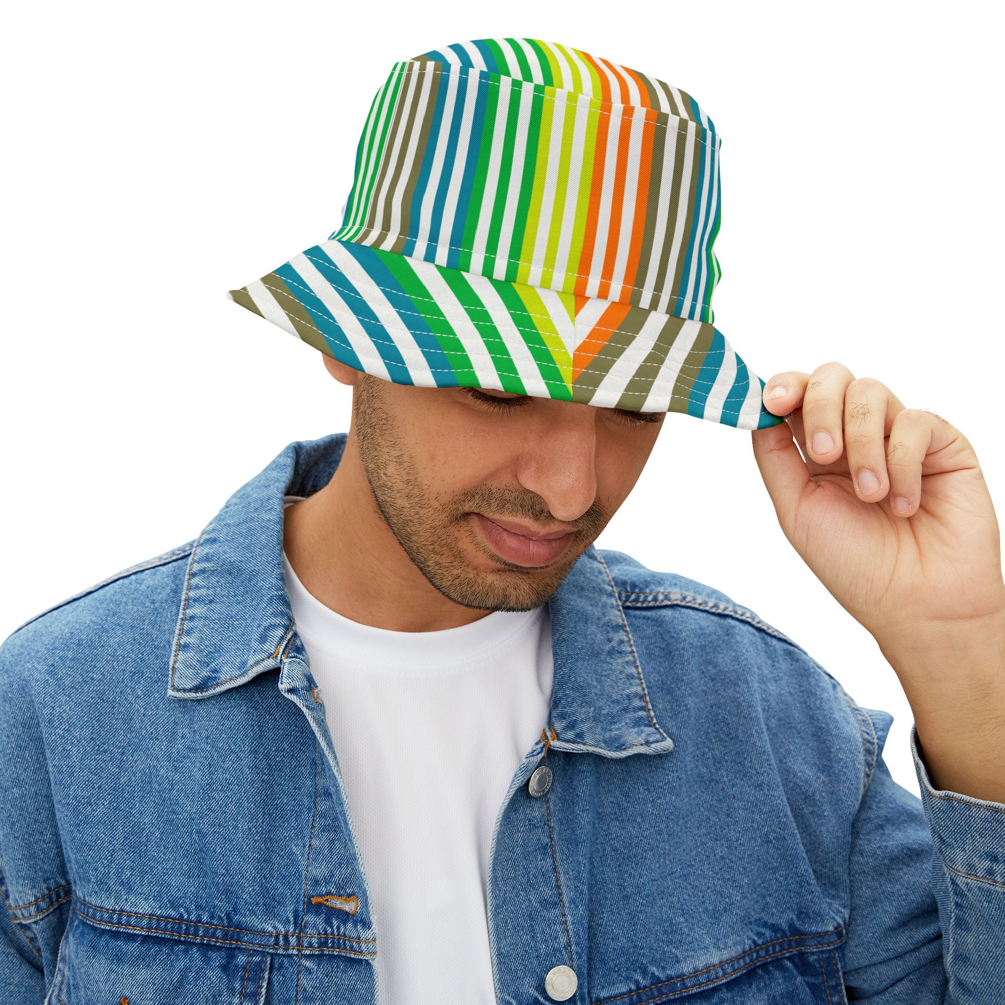 Vibrant Striped Bucket Hat, Fashionable Summer Accessory, Unisex Hat for Outdoor Adventures, Festival Headwear, Gift Idea for Nature Lovers