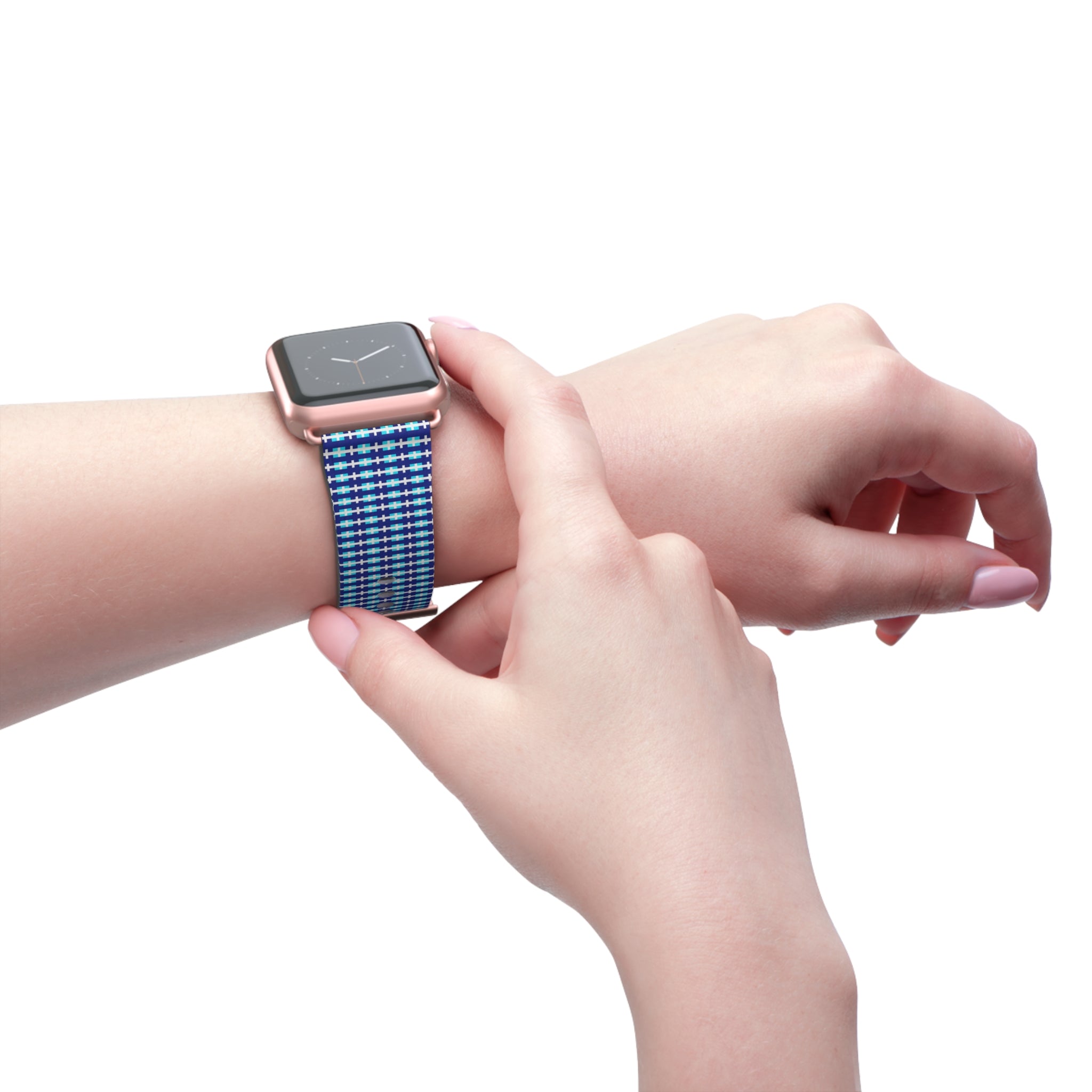 Blue Checkered Watch Band, Stylish Apple Watch Strap, Unisex Accessory, Perfect Gift for Any Occasion, Trendy Sports Band, Comfortable [...]