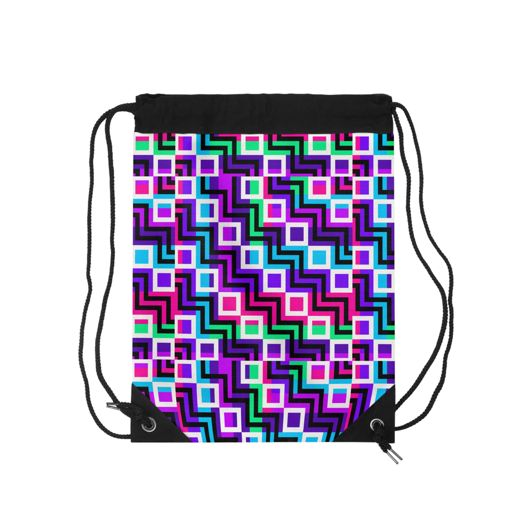 Colorful Abstract Drawstring Bag for Gym, Dance, Beach, Travel, and School