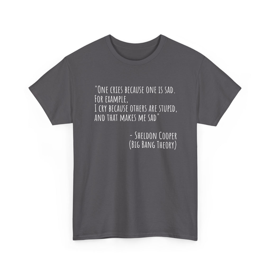 Funny Quote Unisex Tee, Big Bang Theory Shirt, Cotton Graphic Tee, Gift for TV Show Fans, Casual Wear, Humor Apparel