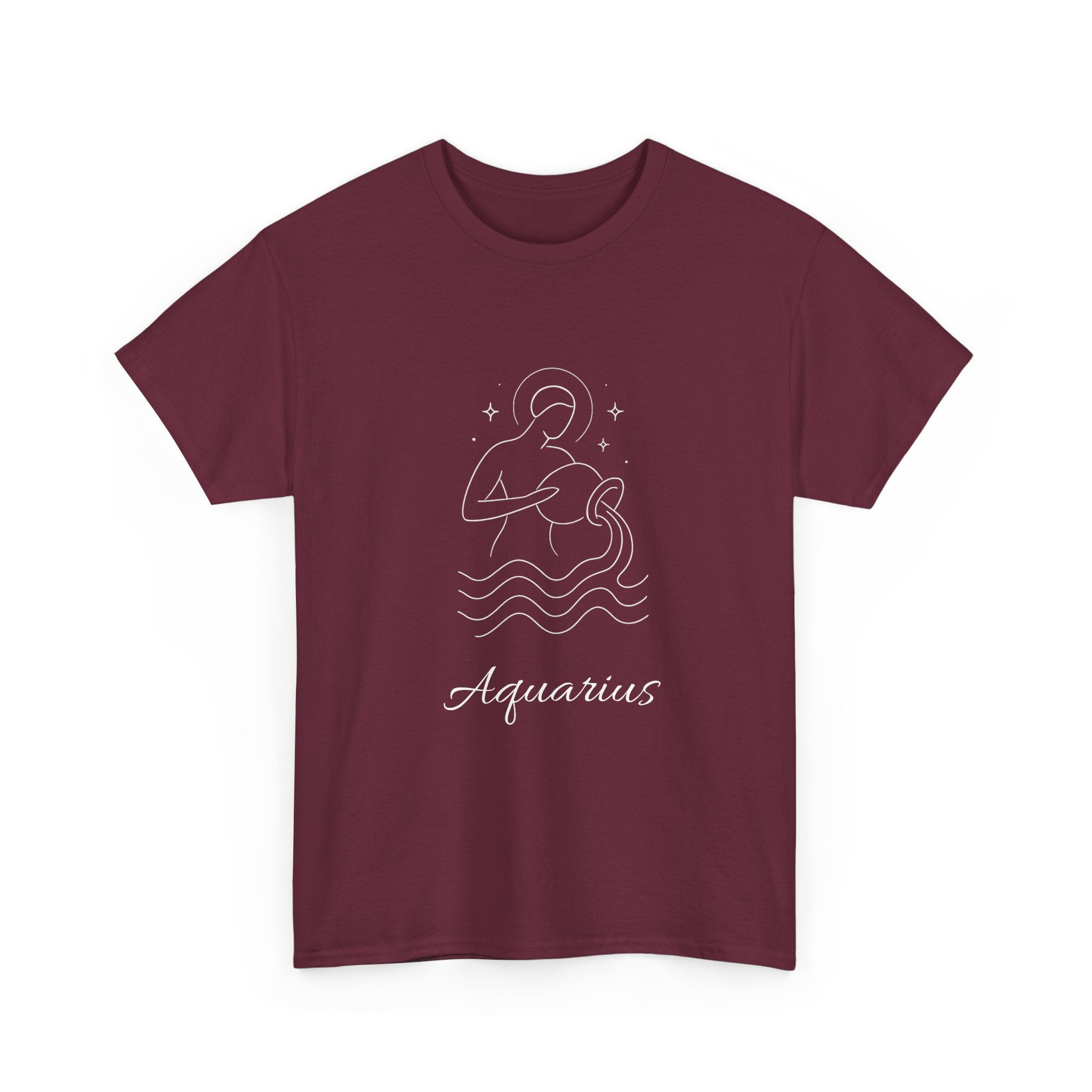 Aquarius Unisex Heavy Cotton Tee, Astrology Shirt, Zodiac Tee, Birthday Gift, Horoscope Apparel, Casual Wear