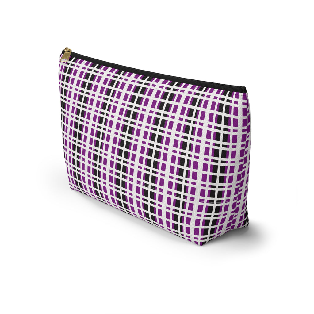 Purple Checkered Accessory Pouch | Makeup Bag, Toiletry Organizer, Travel Clutch, Gift for Her, Stylish Storage