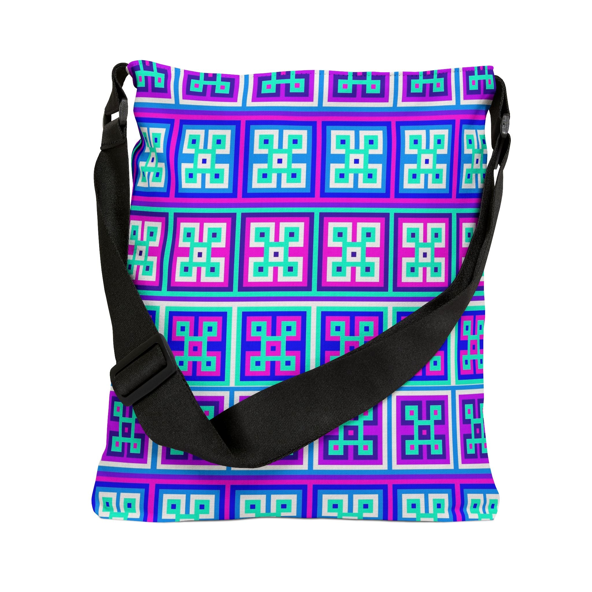 Vibrant Geometric Adjustable Tote Bag, Stylish Bag, Everyday Tote, Eco-Friendly Bag, Shopping Tote, Gift for Her