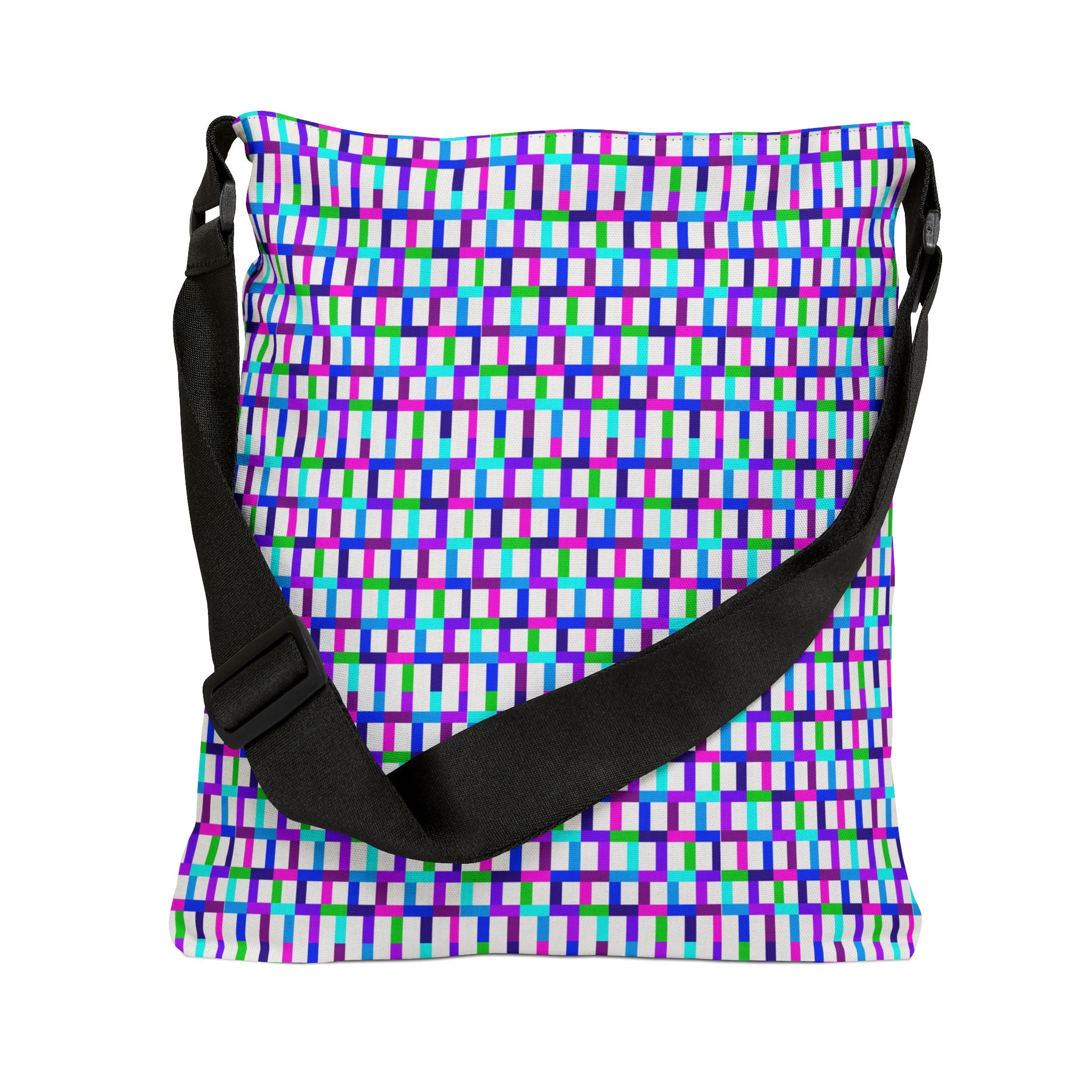Colorful Geometric Adjustable Tote Bag - Trendy Shopping Bag, Reusable Tote, Eco-Friendly Gift, Beach Bag, Funky Style