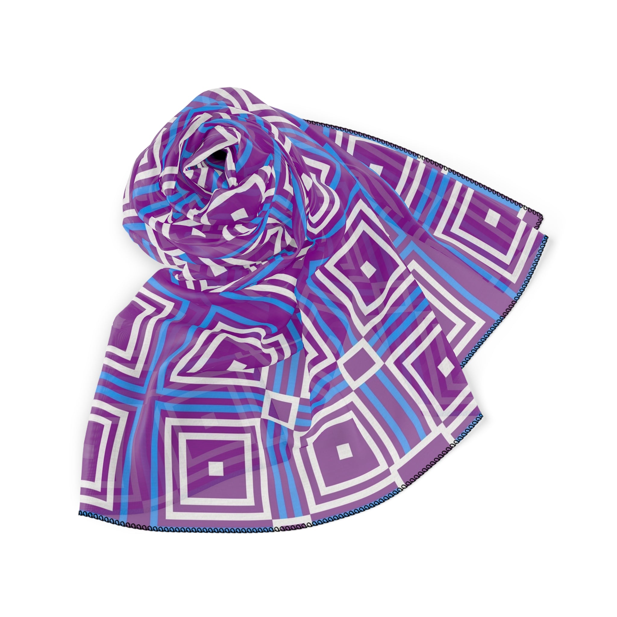 Chic Geometric Poly Scarf | Vibrant Fashion Scarf, Stylish Neck Wrap, Perfect for Spring, Gift for Her, Lightweight Accessory