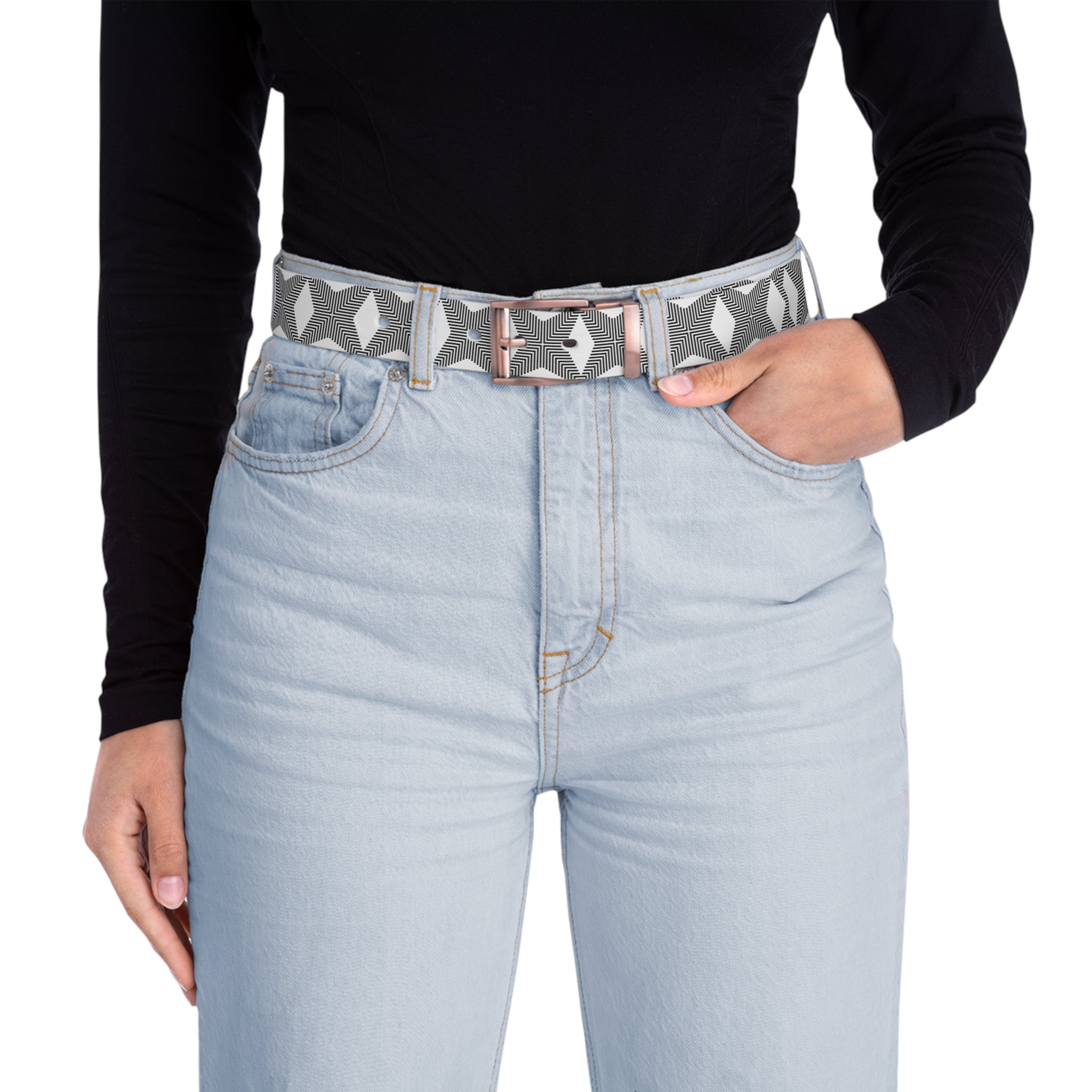 Chic Patterned Belt, Fashion Accessory, Unique Gift, Outfit Enhancer, Geometric Design, Stylish Cinch