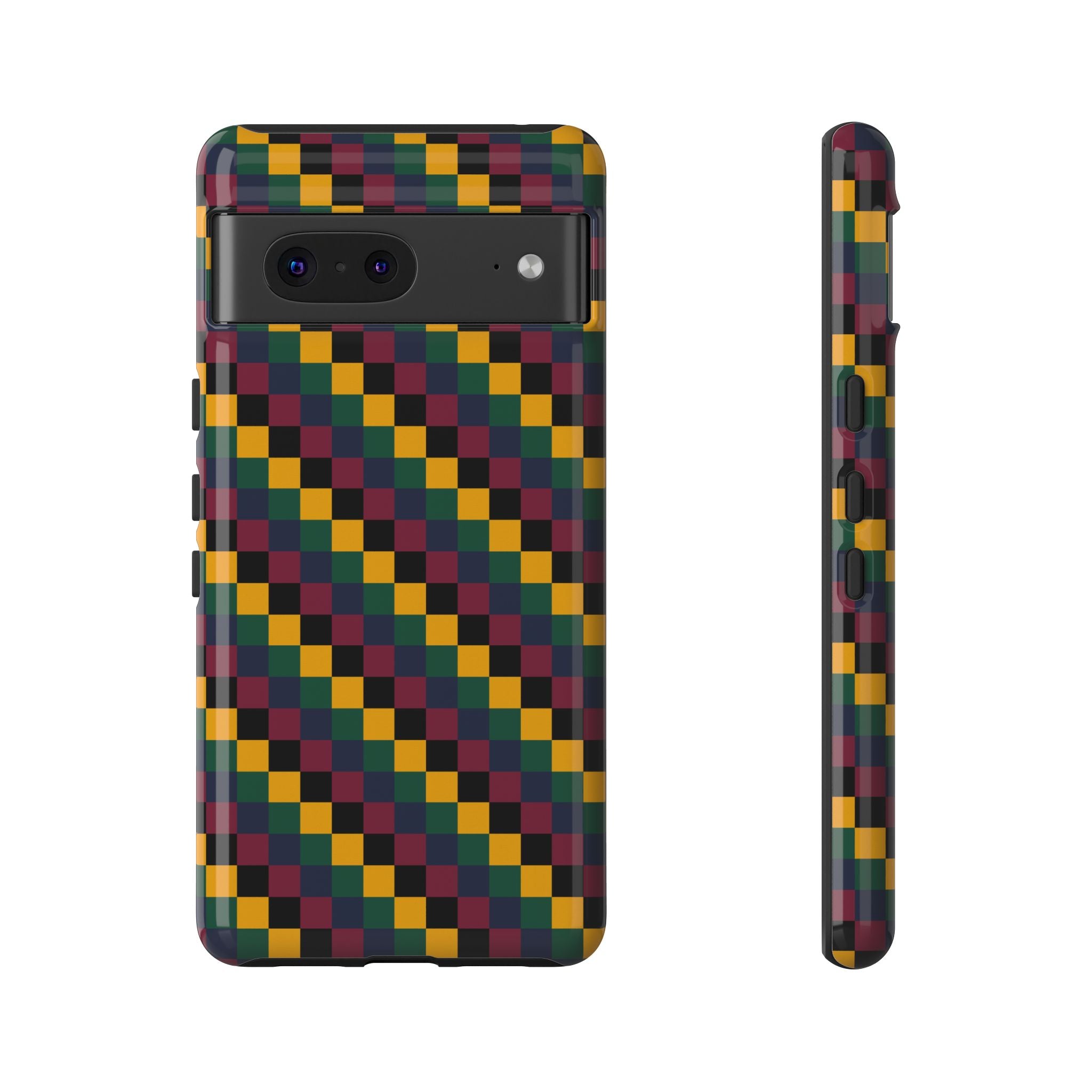 Colorful Checkered Phone Case, Tough Phone Cover, Unique Phone Accessory, Geometric Design, Gift for Tech Lovers, Stylish Protection