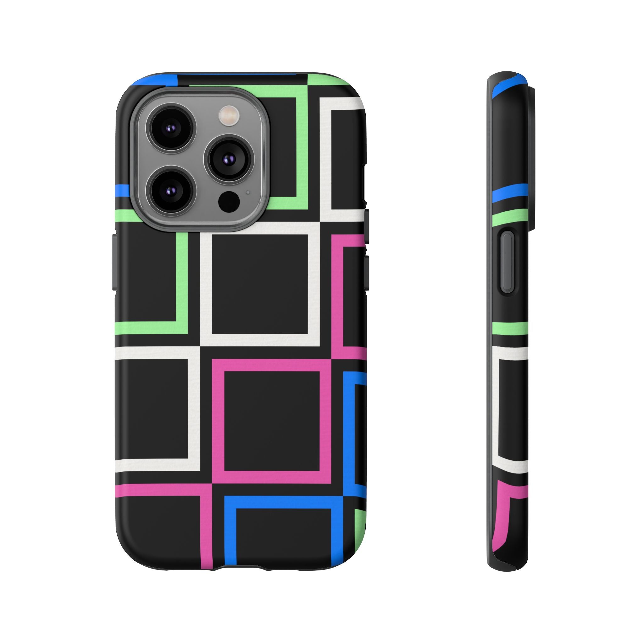 Colorful Geometric Phone Case - Tough Cases, Durable Cover, Stylish Accessory, Gift for Her, Tech Lover